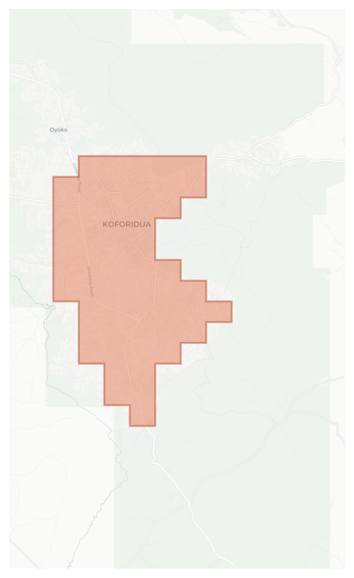 Koforidua geographic map