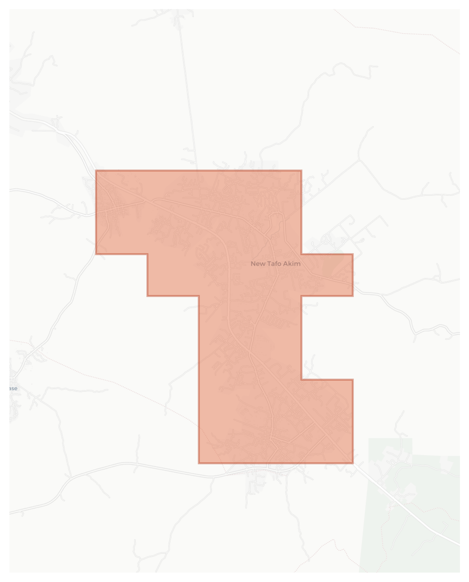 New Tafo Akim geographic map