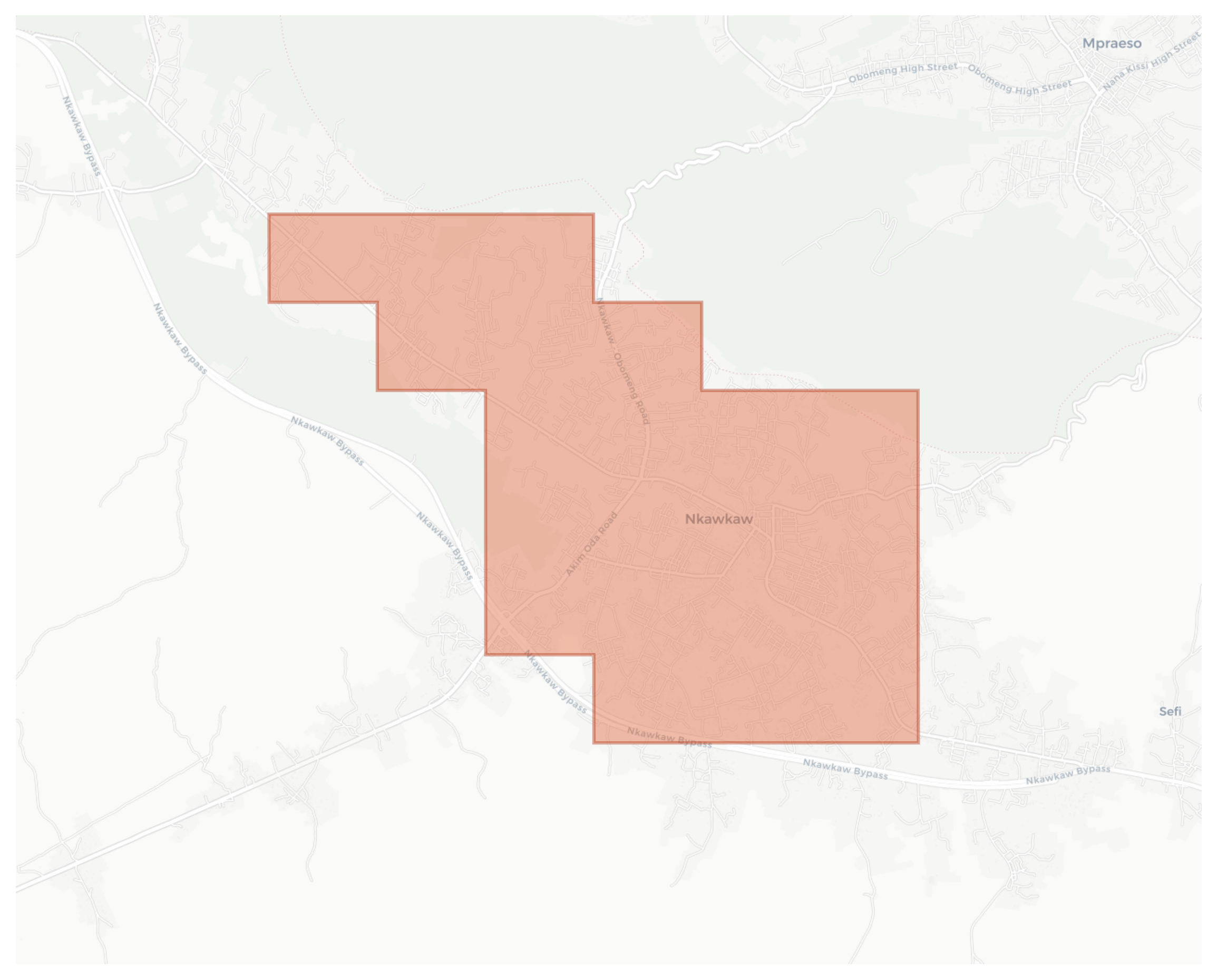 Nkawkaw geographic map