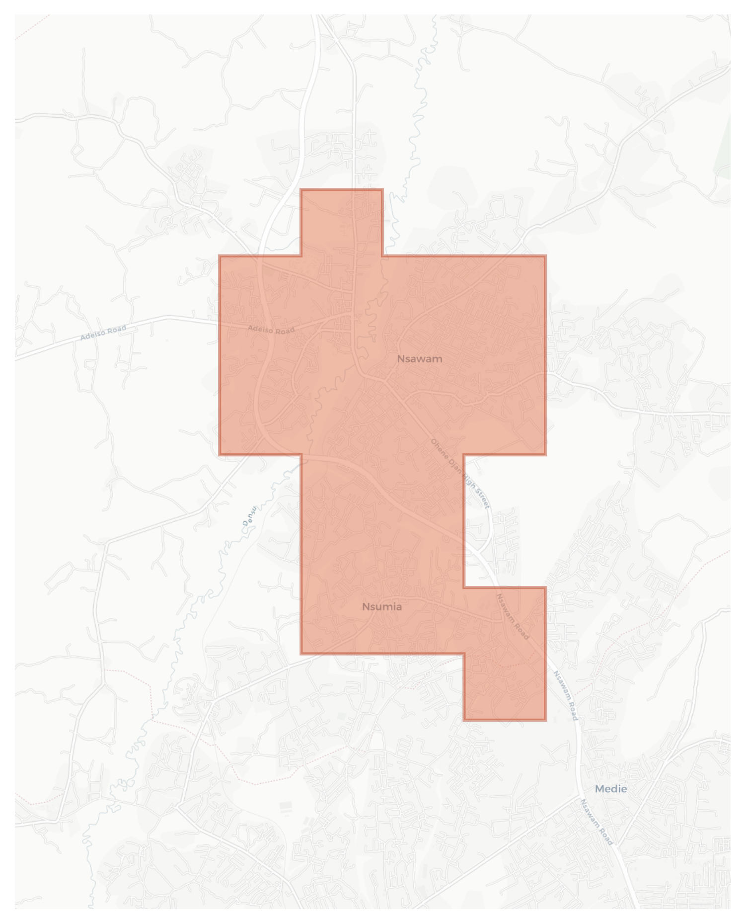 Nsawam geographic map