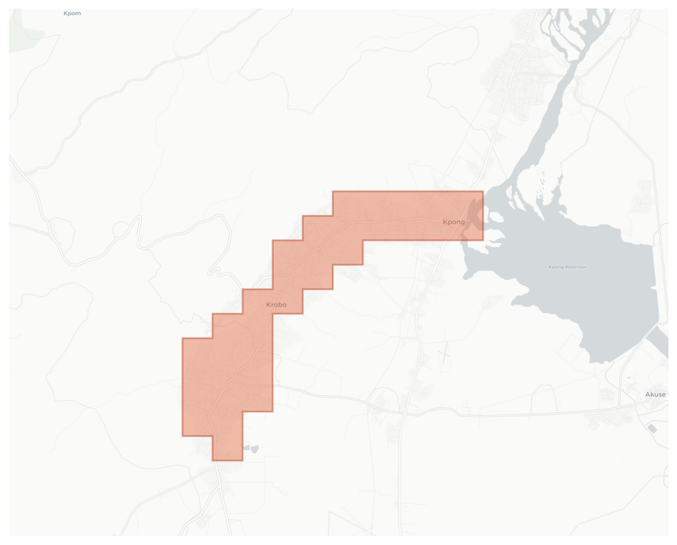 Odumase geographic map