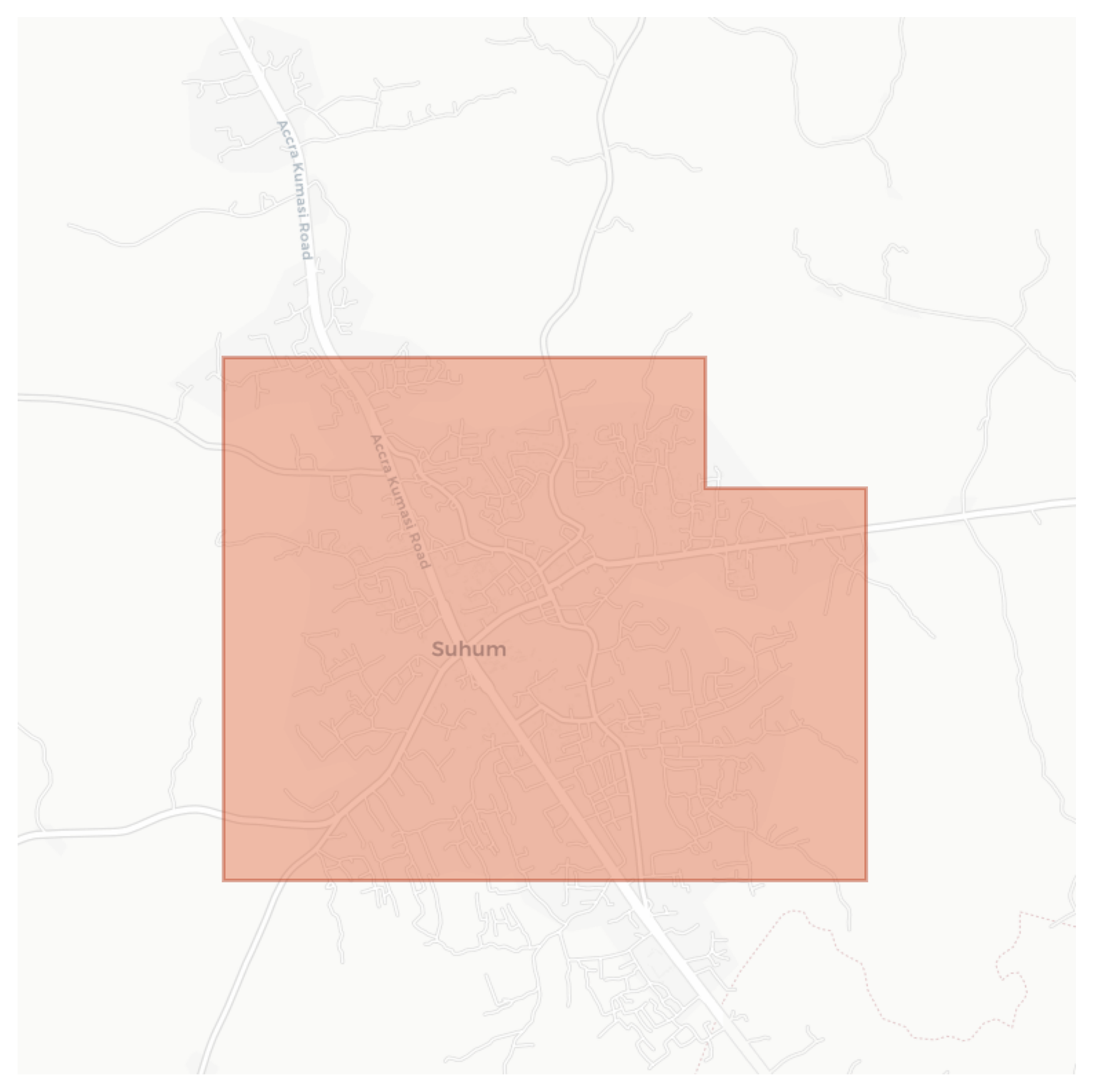 Suhum geographic map