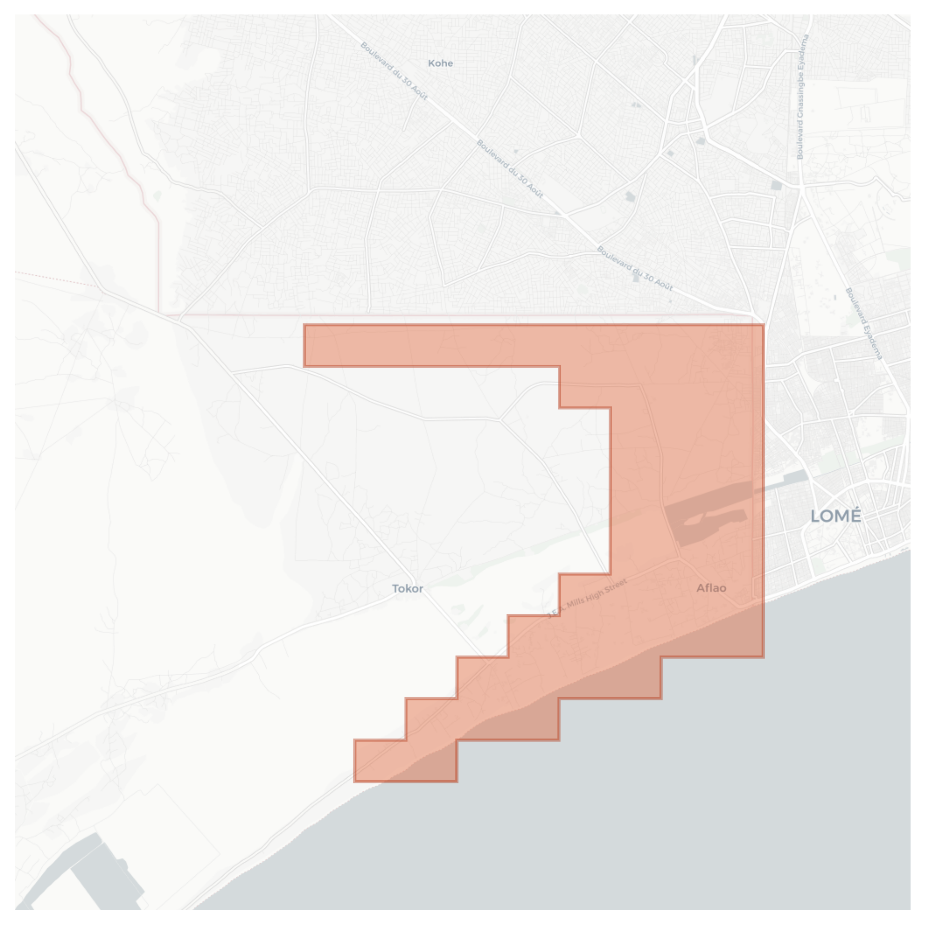 Aflao geographic map