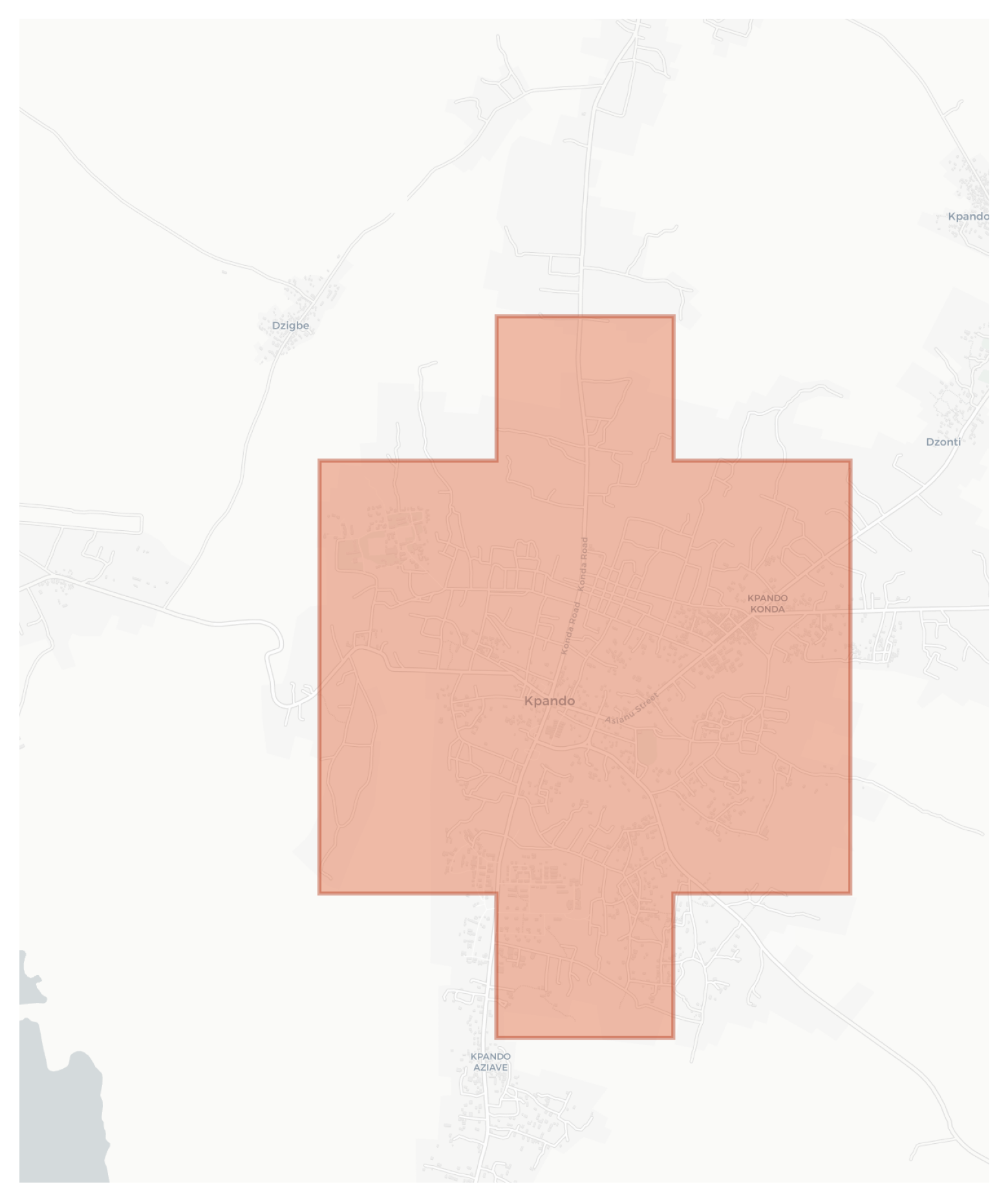 Kpando geographic map