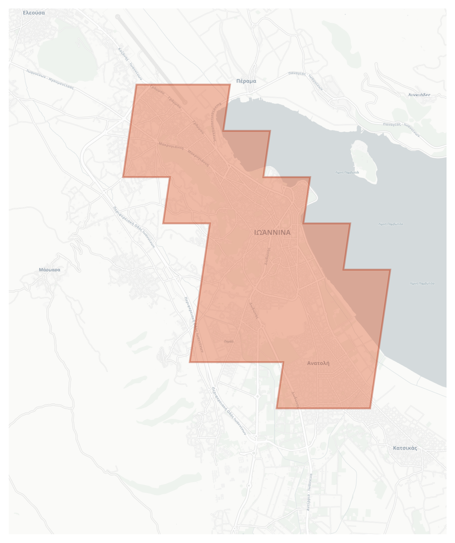 Ioannina geographic map