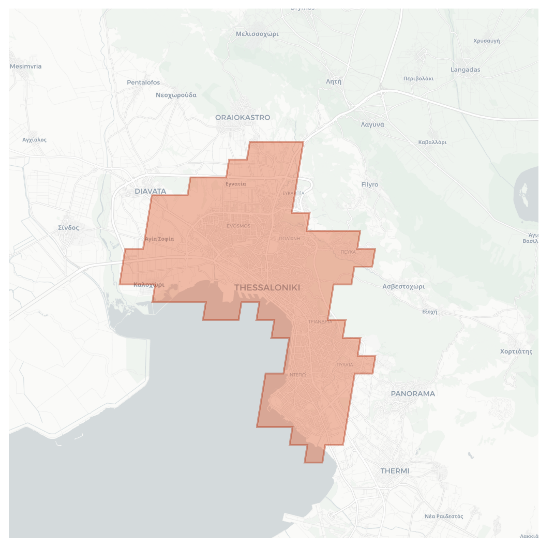Thessaloniki geographic map