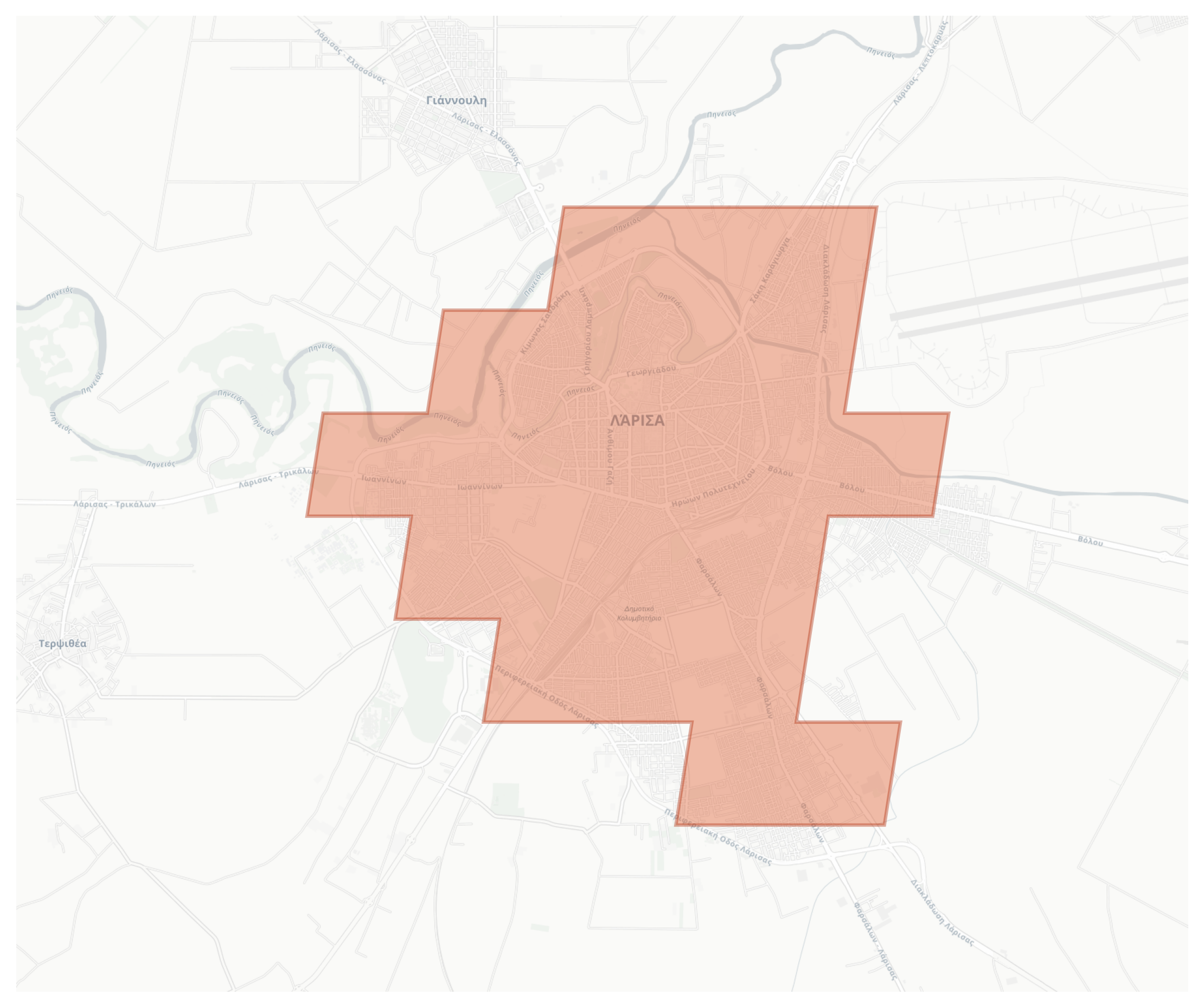 Larissa geographic map