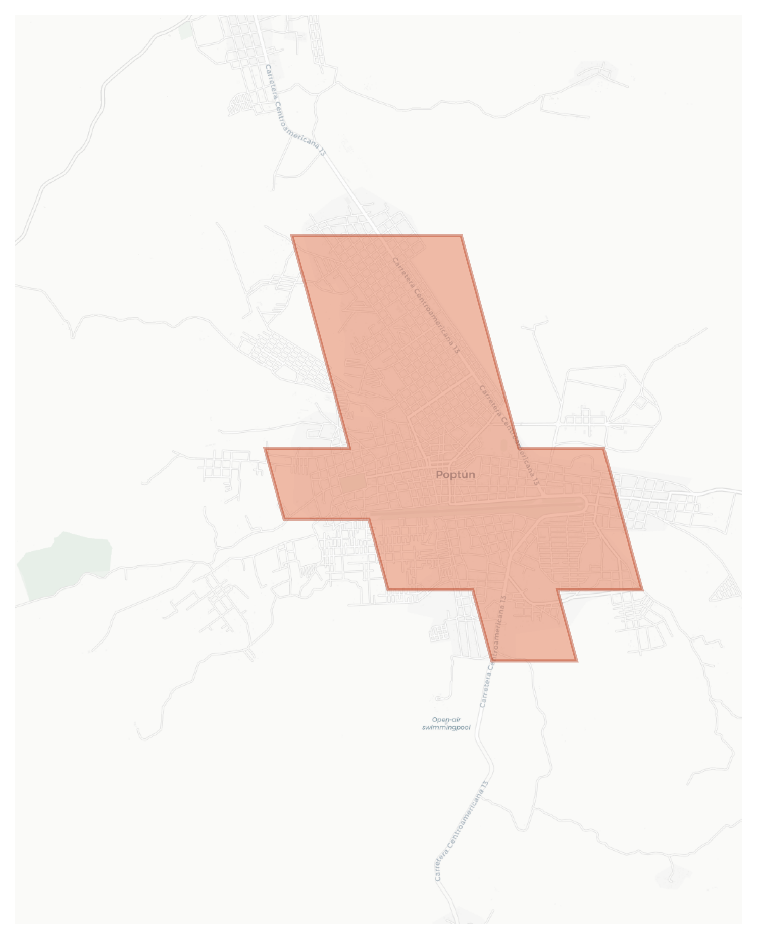 Poptún geographic map