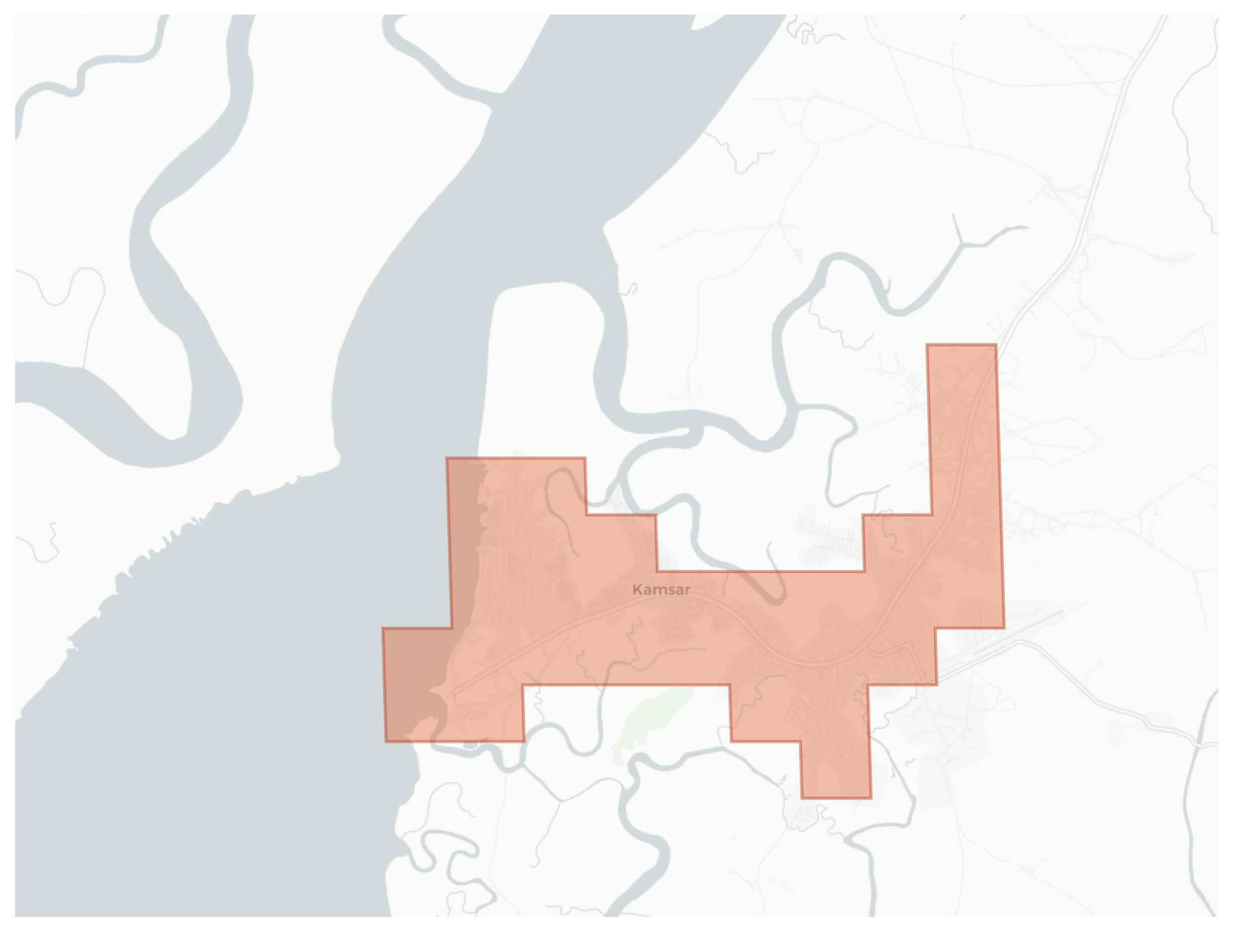 Kamsar geographic map