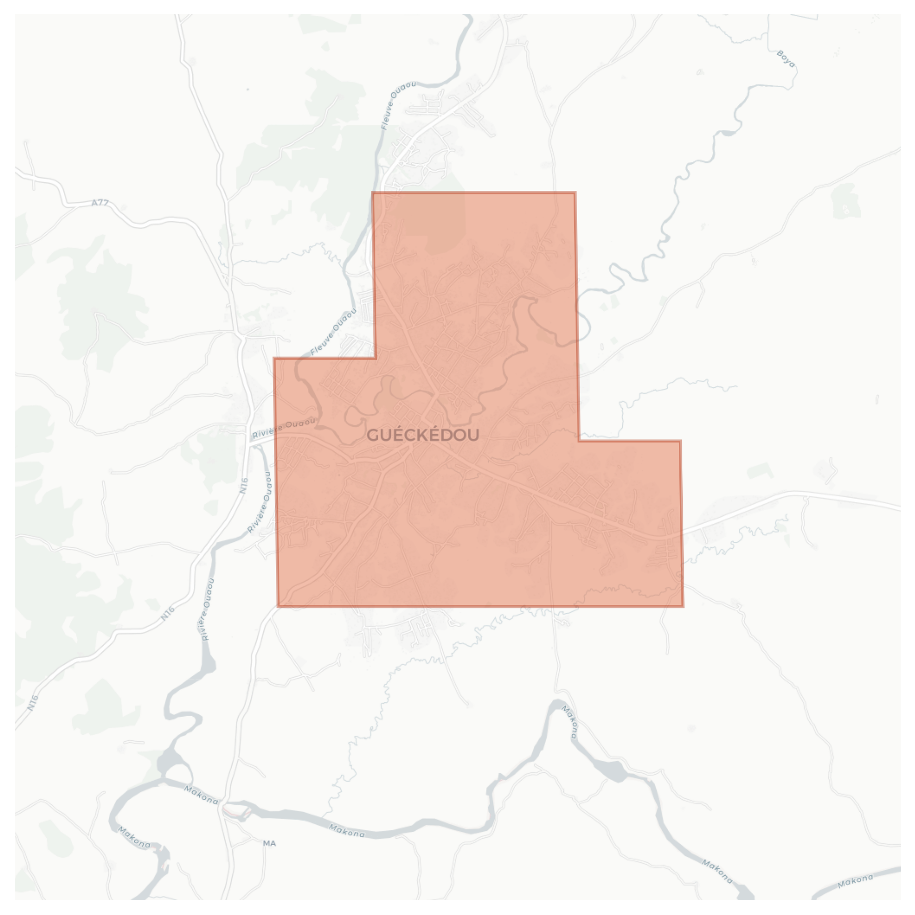 Guéckédou geographic map