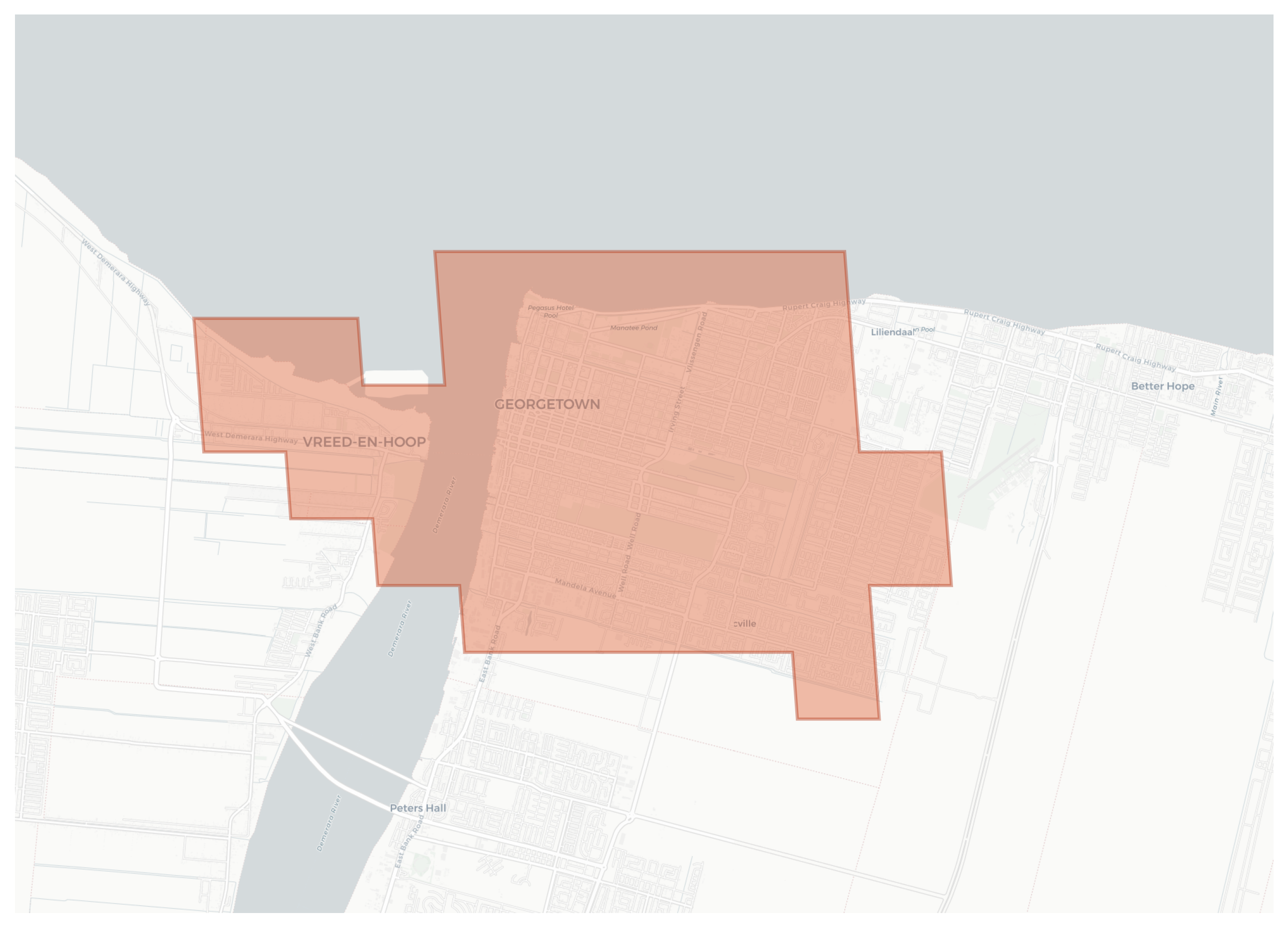 Georgetown geographic map