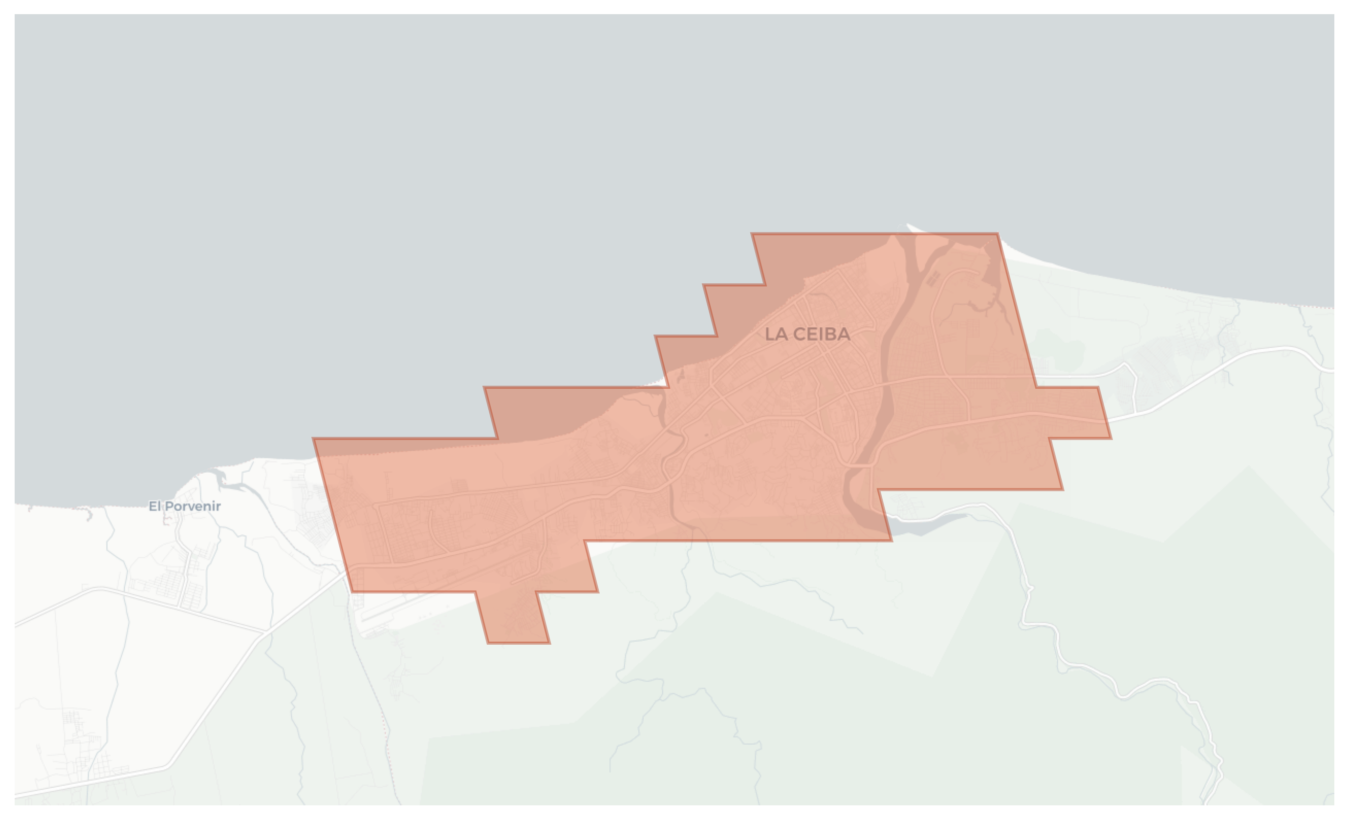 La Ceiba geographic map