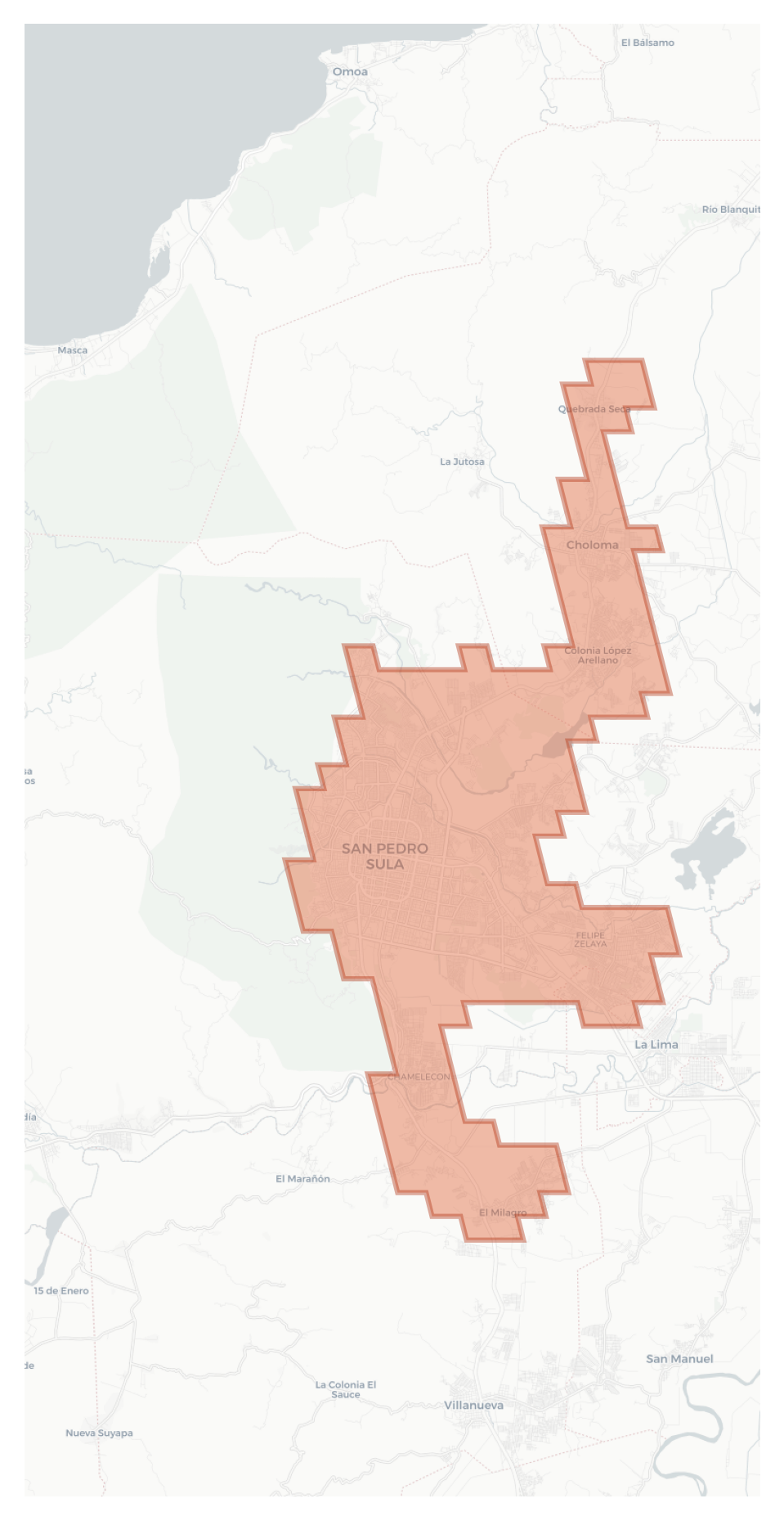 San Pedro Sula geographic map