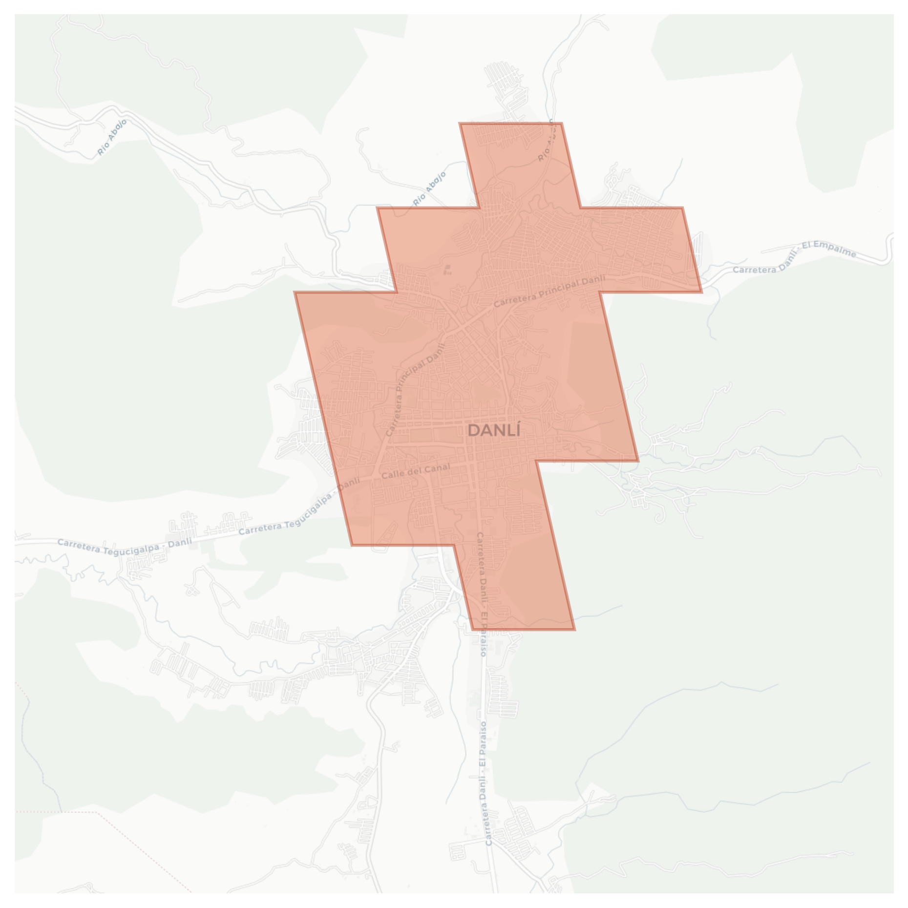 Danlí geographic map