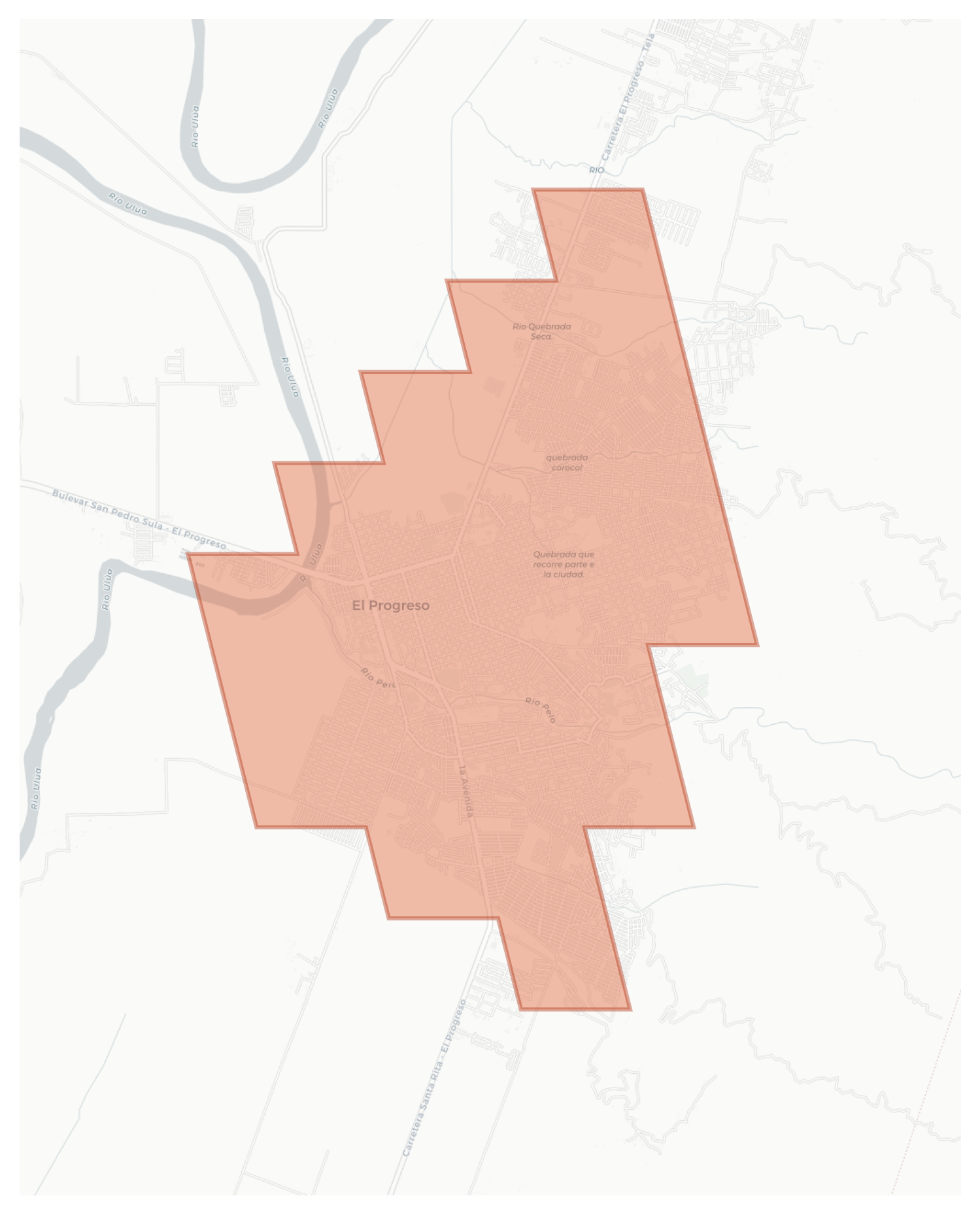 El Progreso geographic map