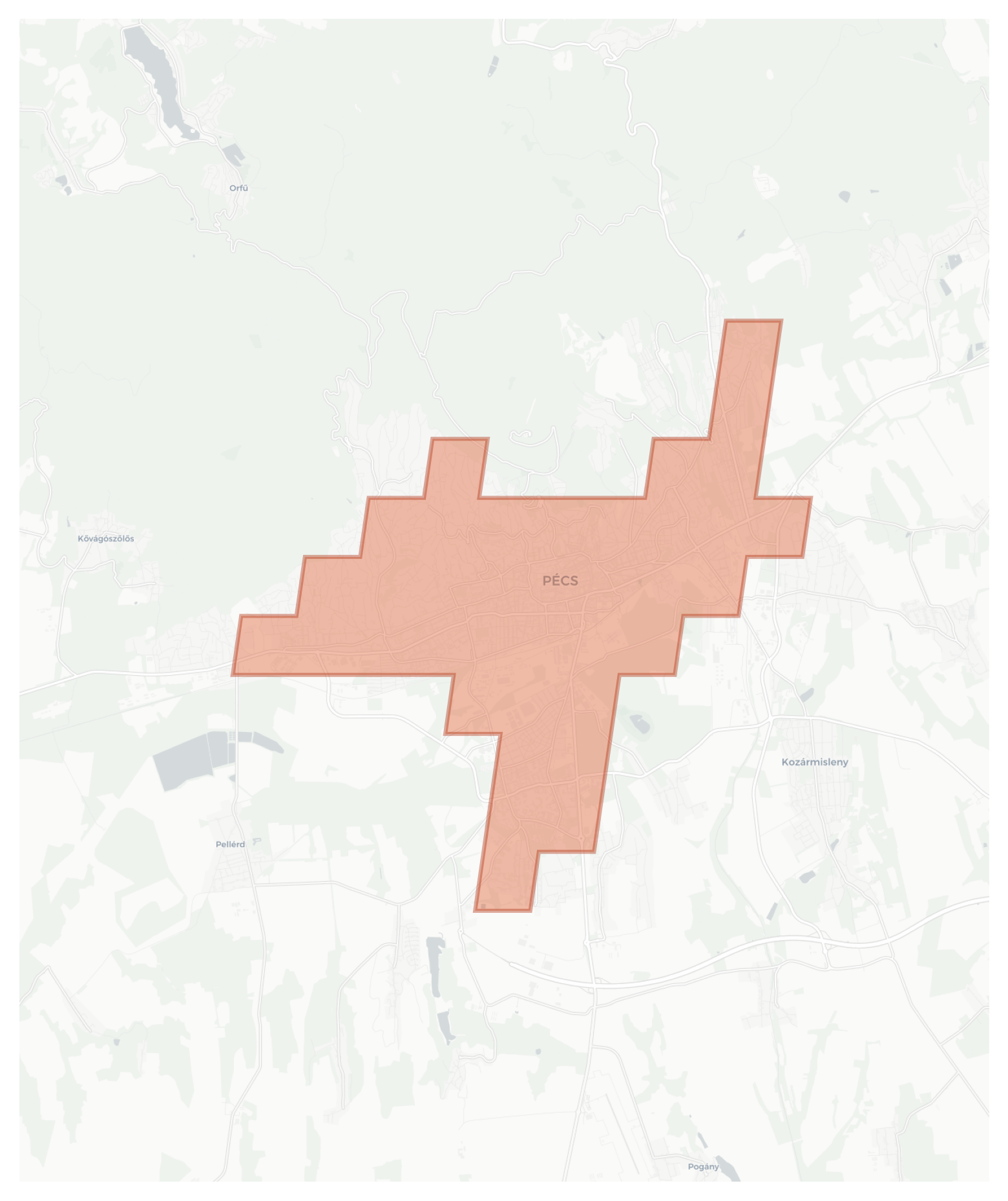 Pécs geographic map