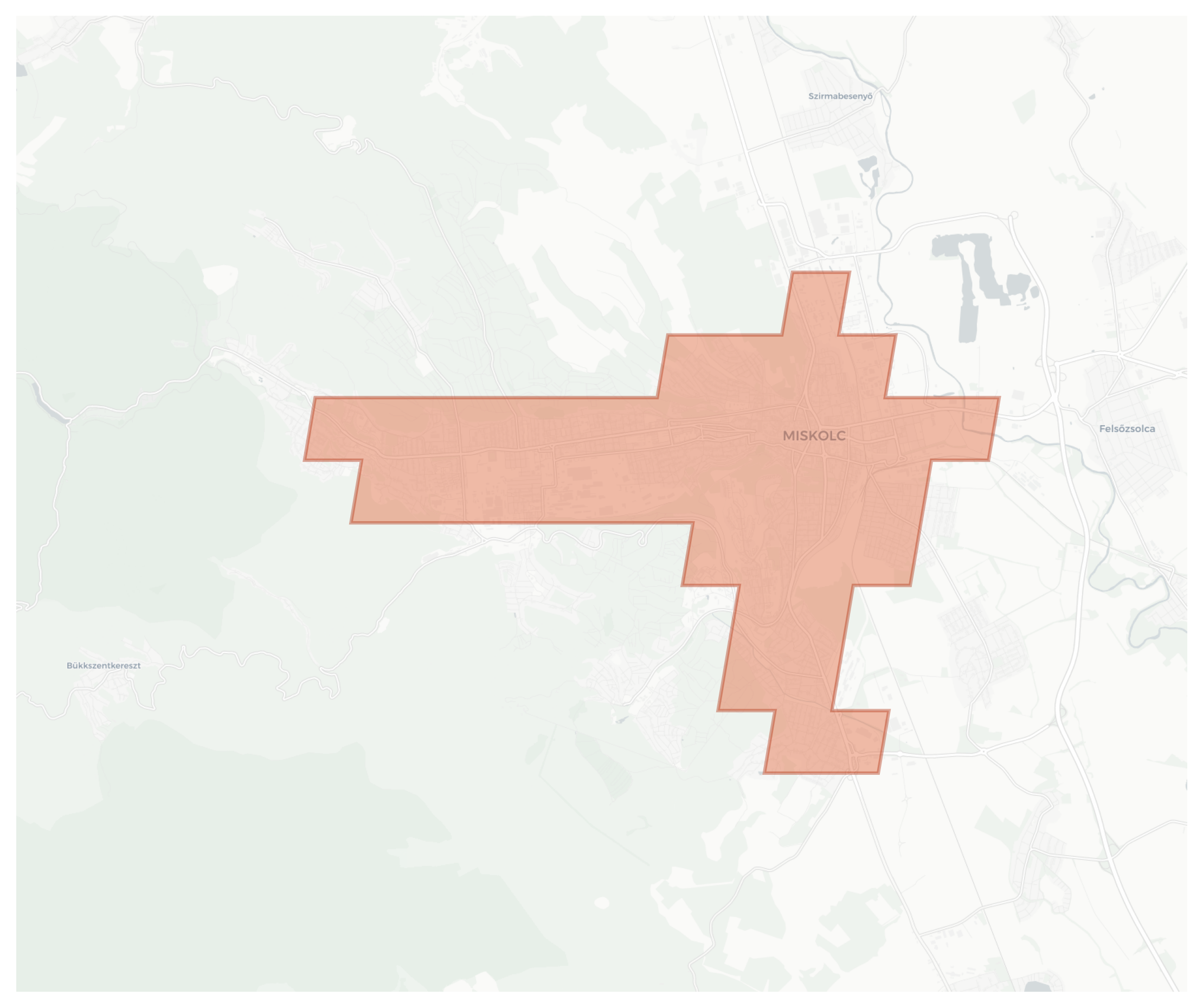 Miskolc geographic map