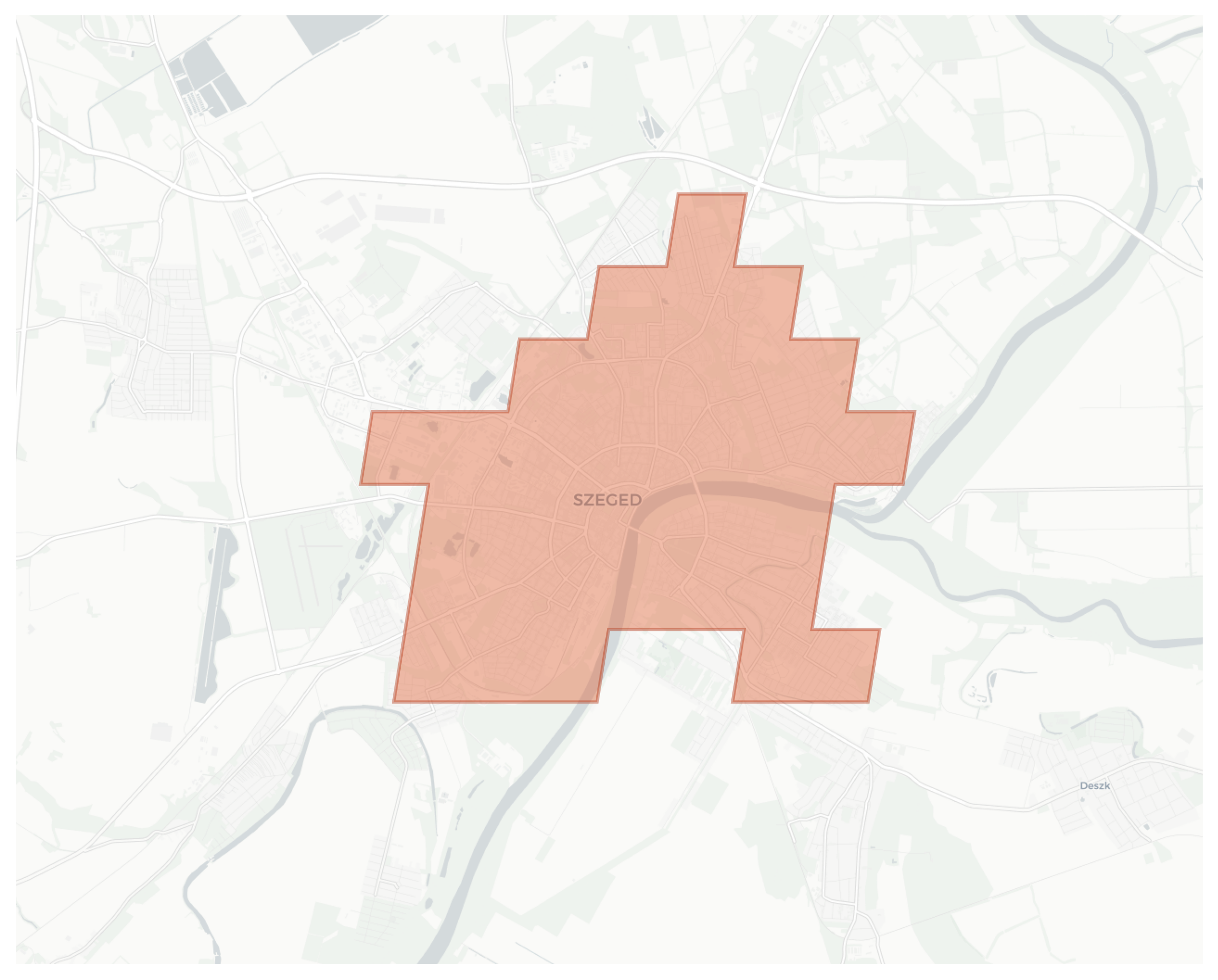 Szeged geographic map