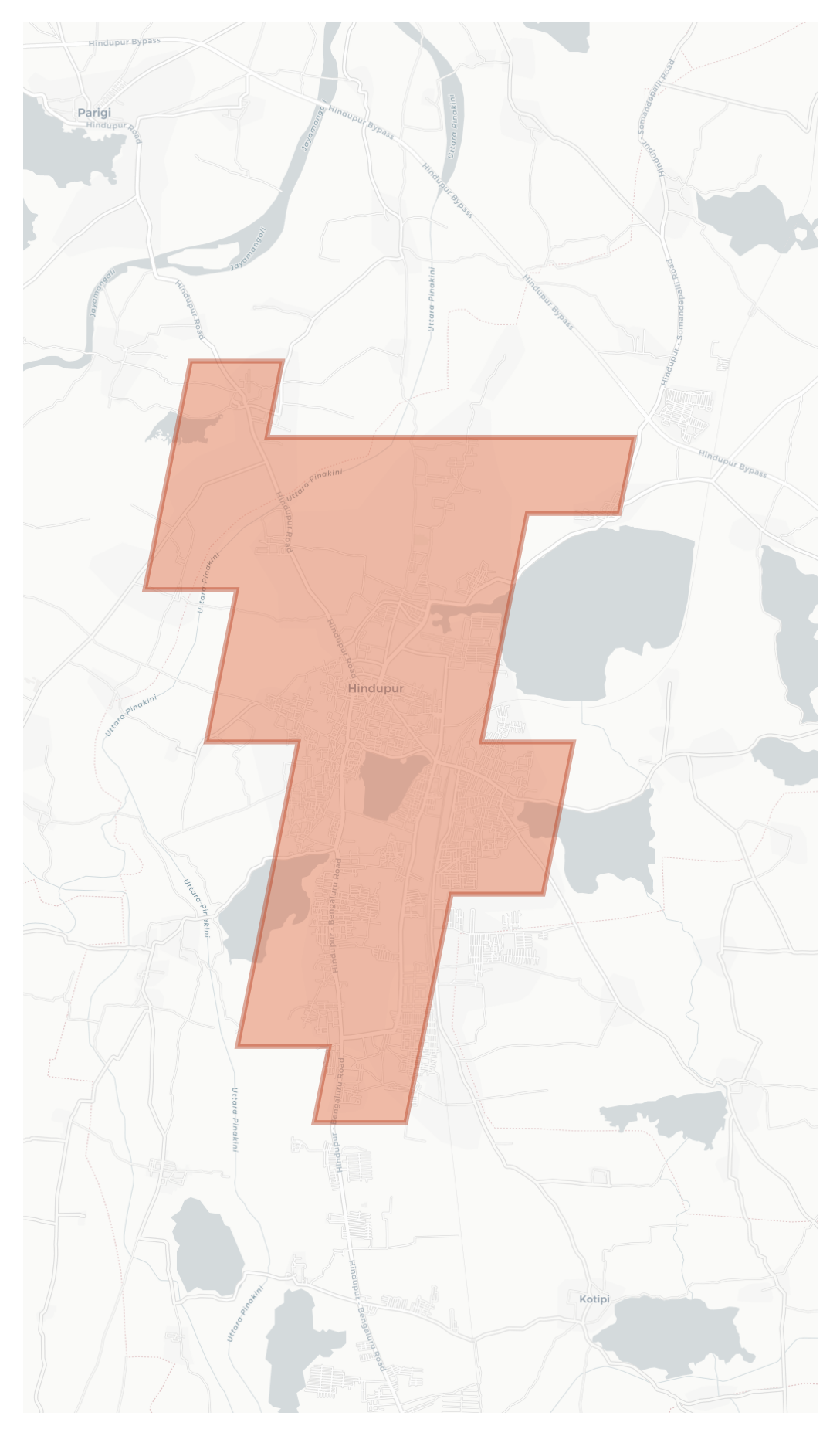 Hindupur geographic map
