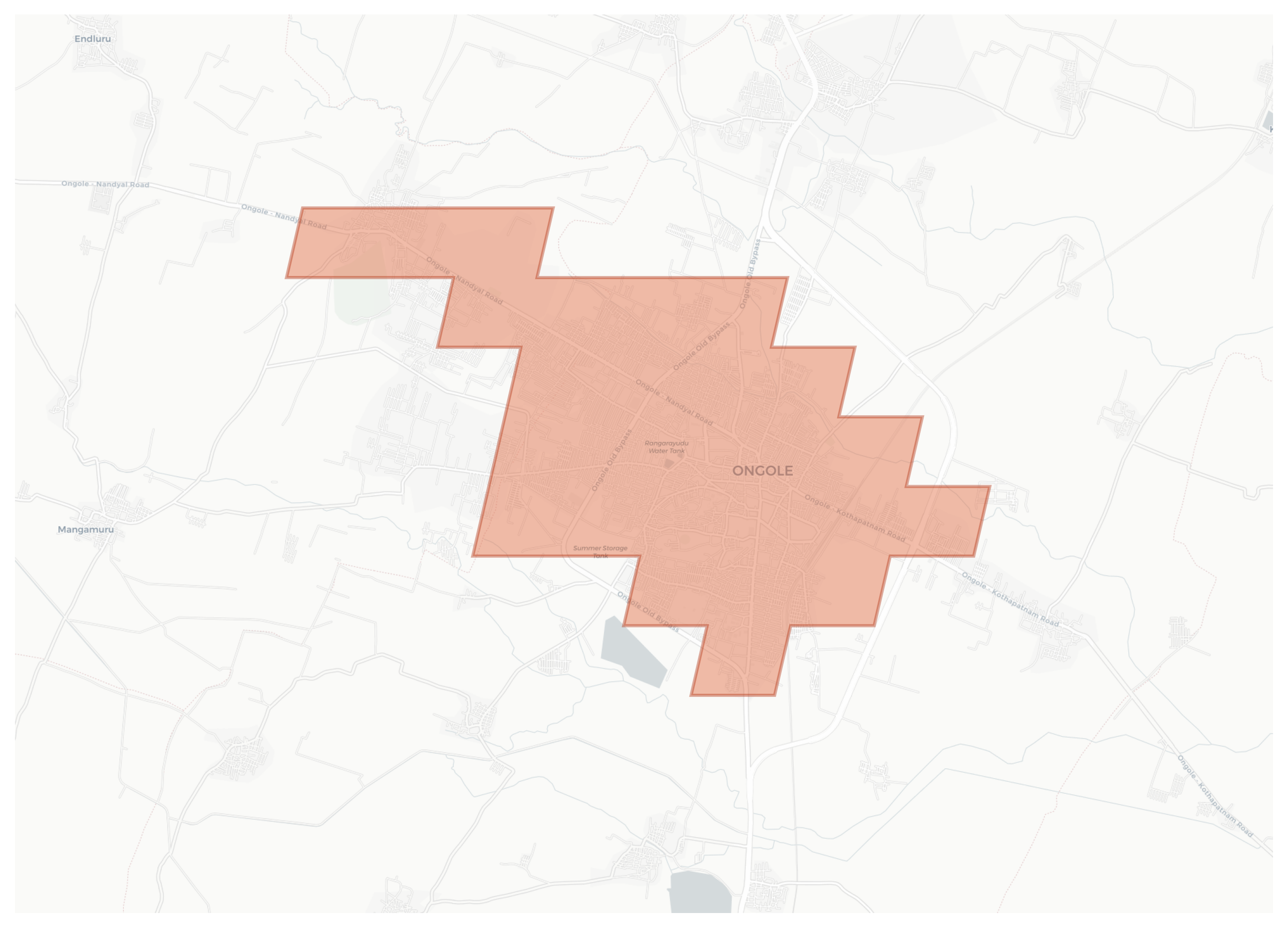 Ongole geographic map