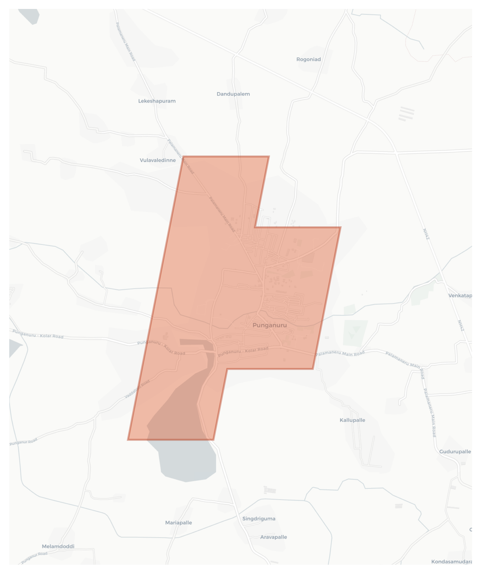 Punganuru geographic map