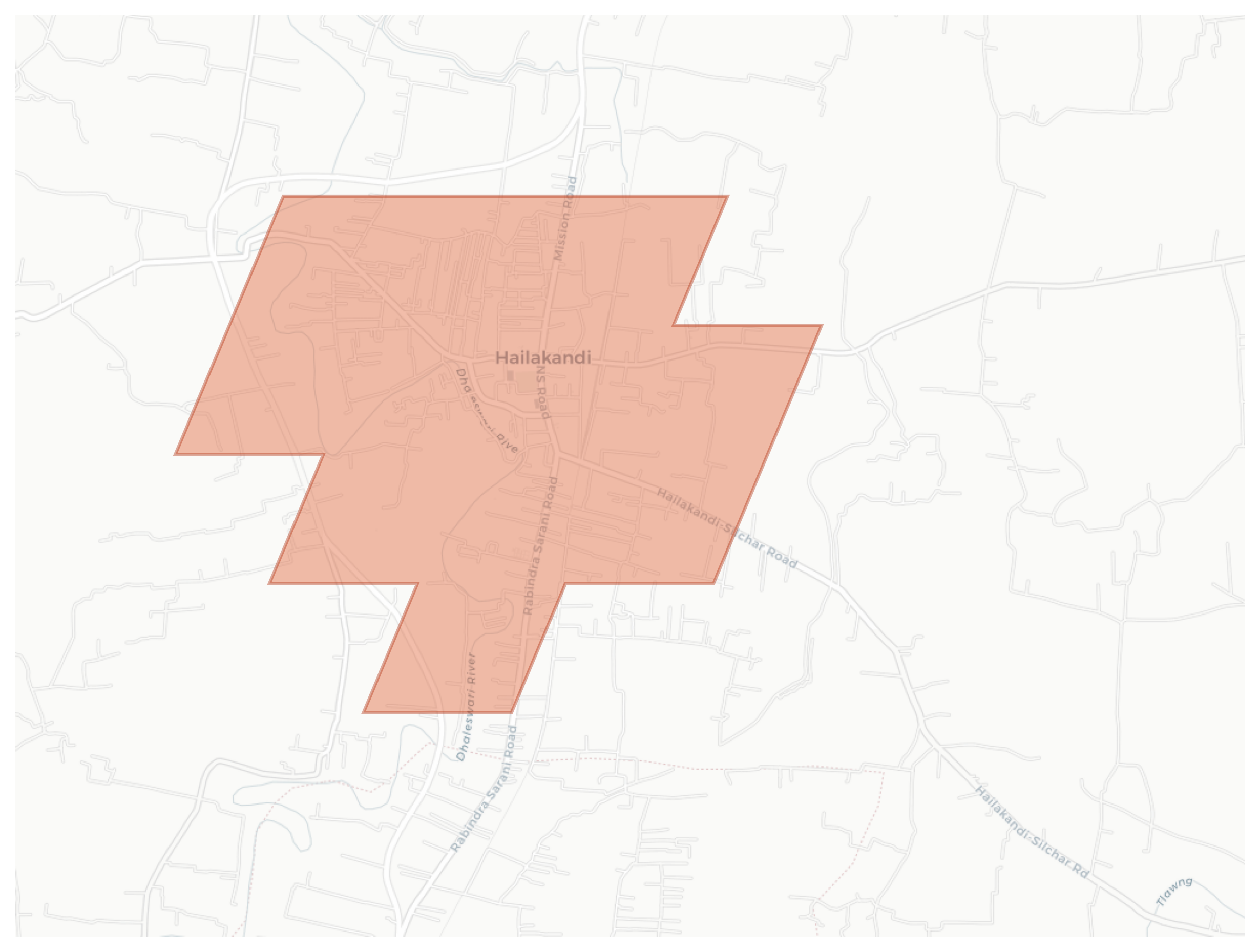 Hailakandi geographic map