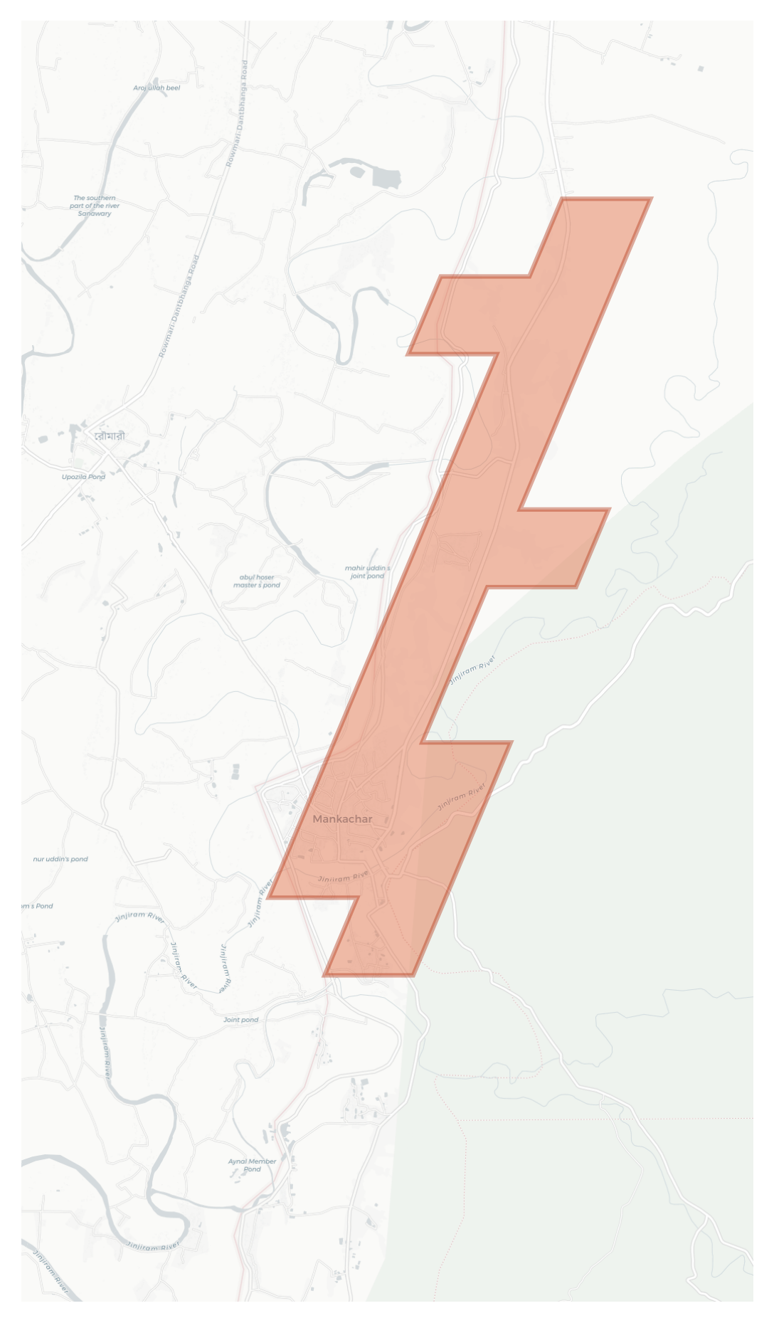 Mankachar geographic map