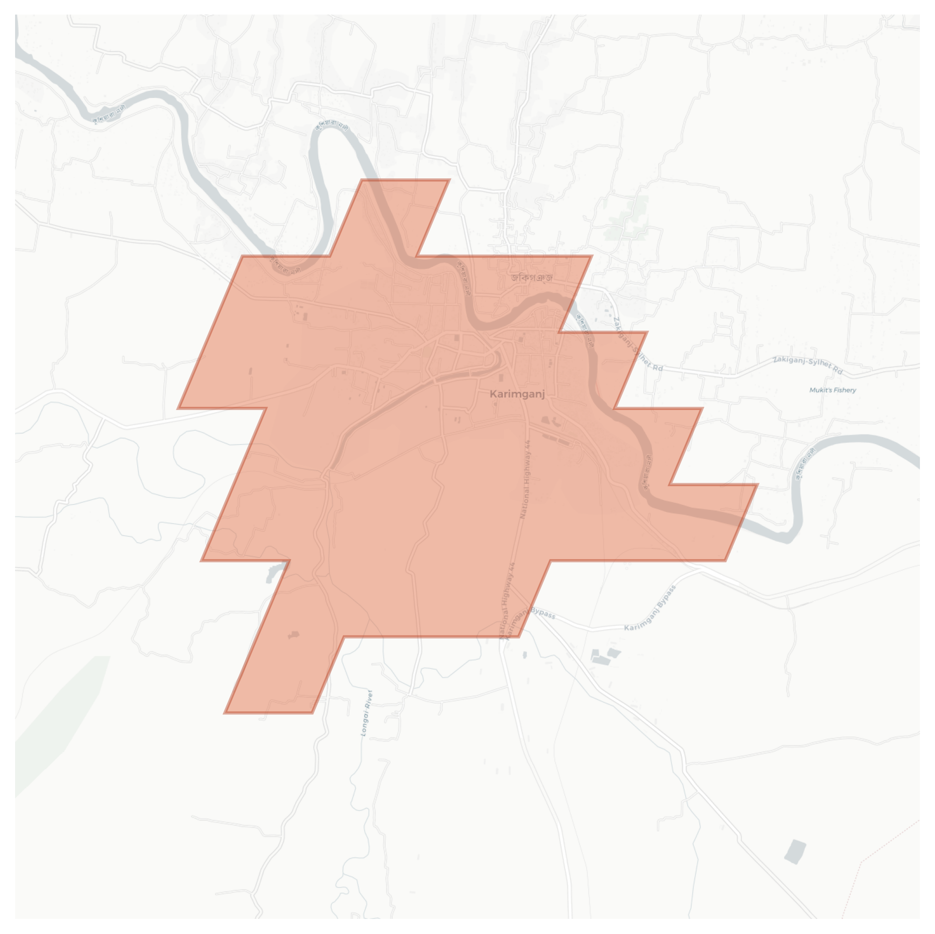 Zakiganj geographic map