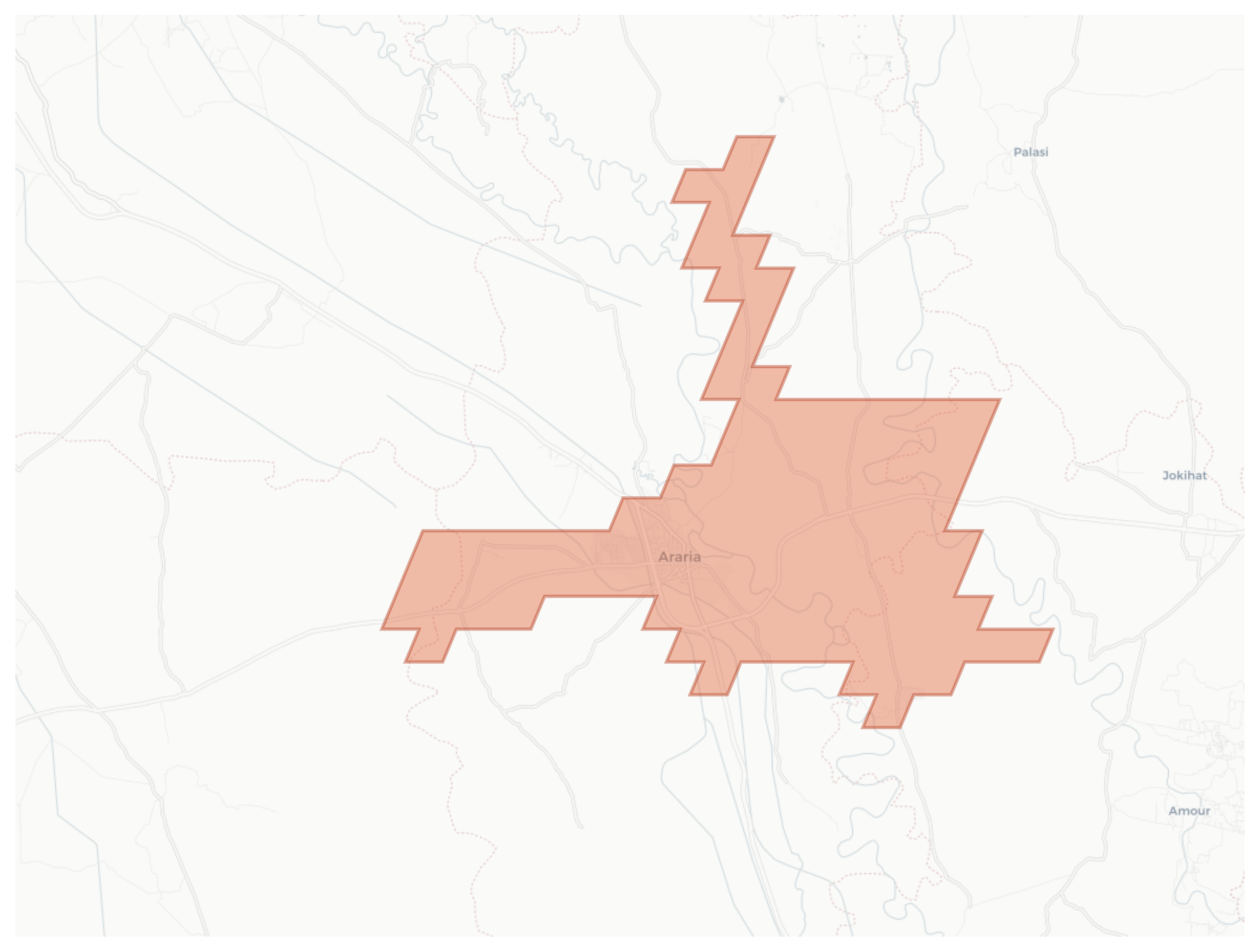 Araria geographic map