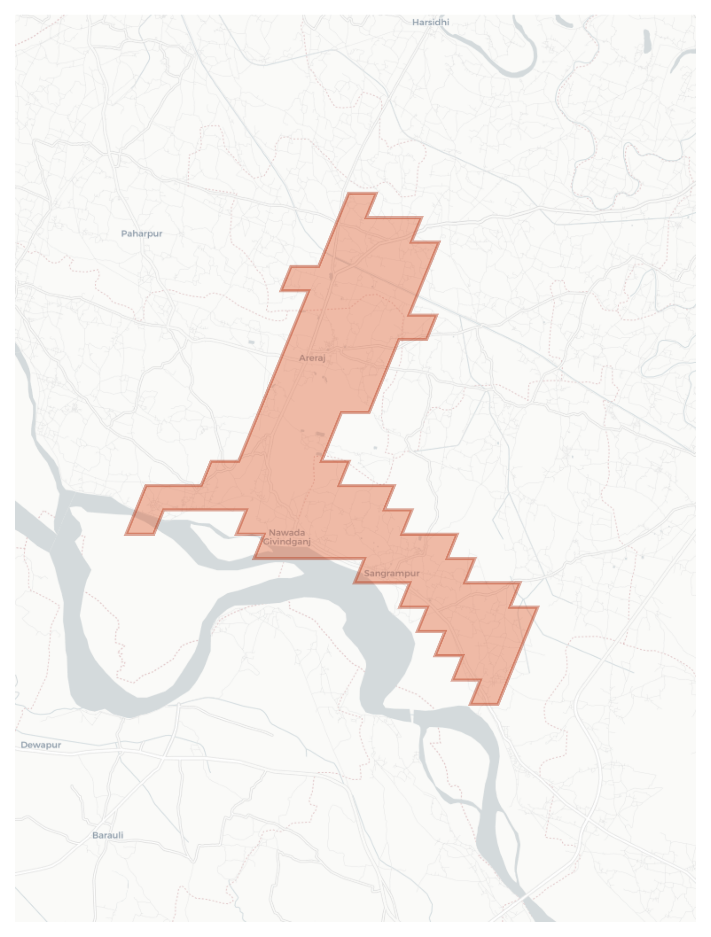 Areraj geographic map