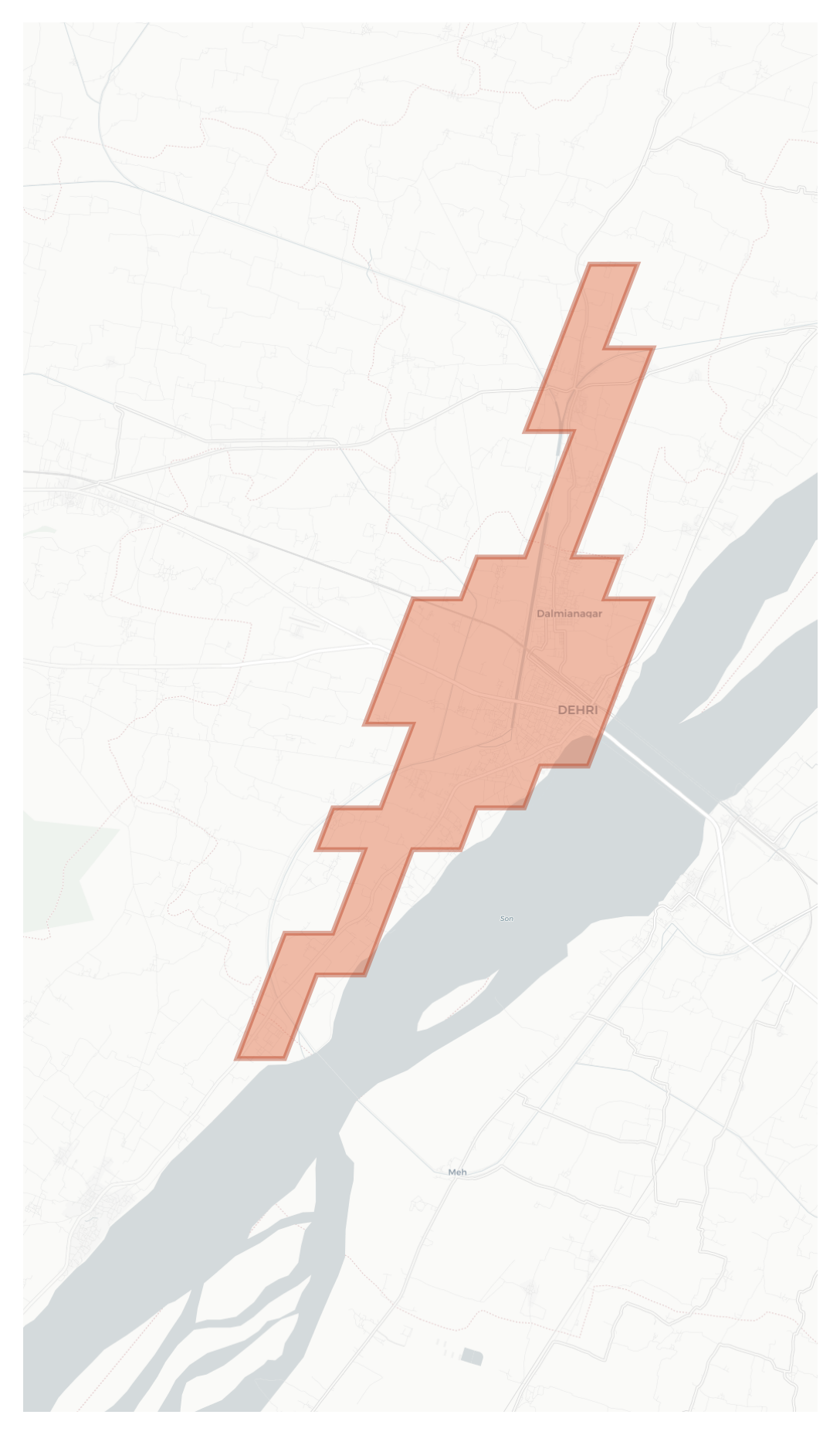 Dehri geographic map