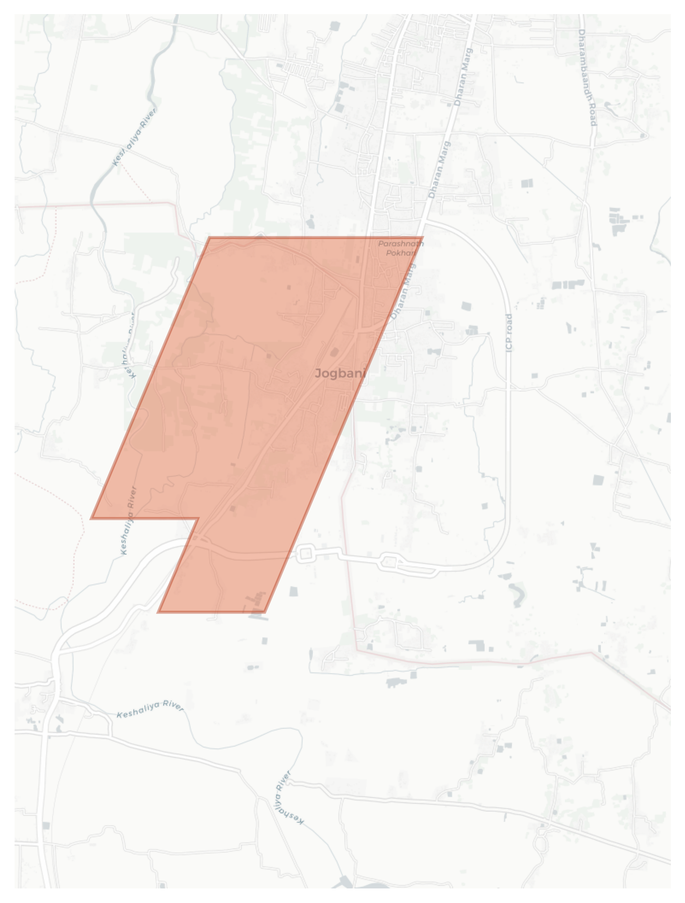 Jogbani geographic map