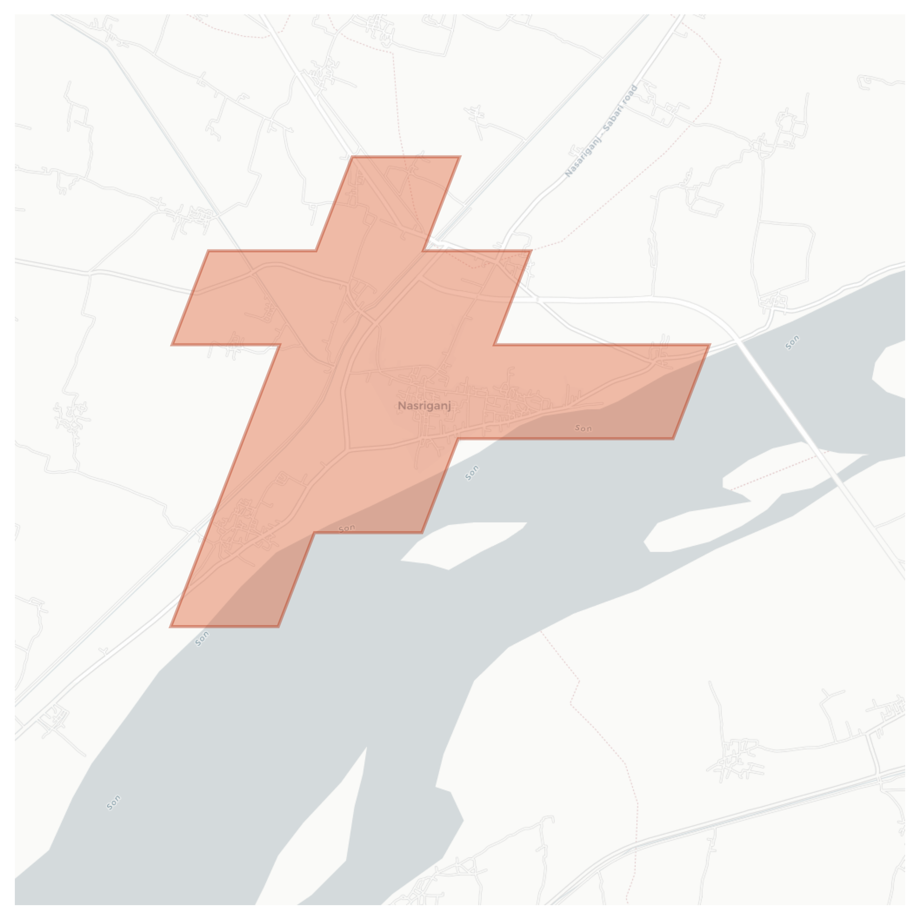 Nasriganj geographic map