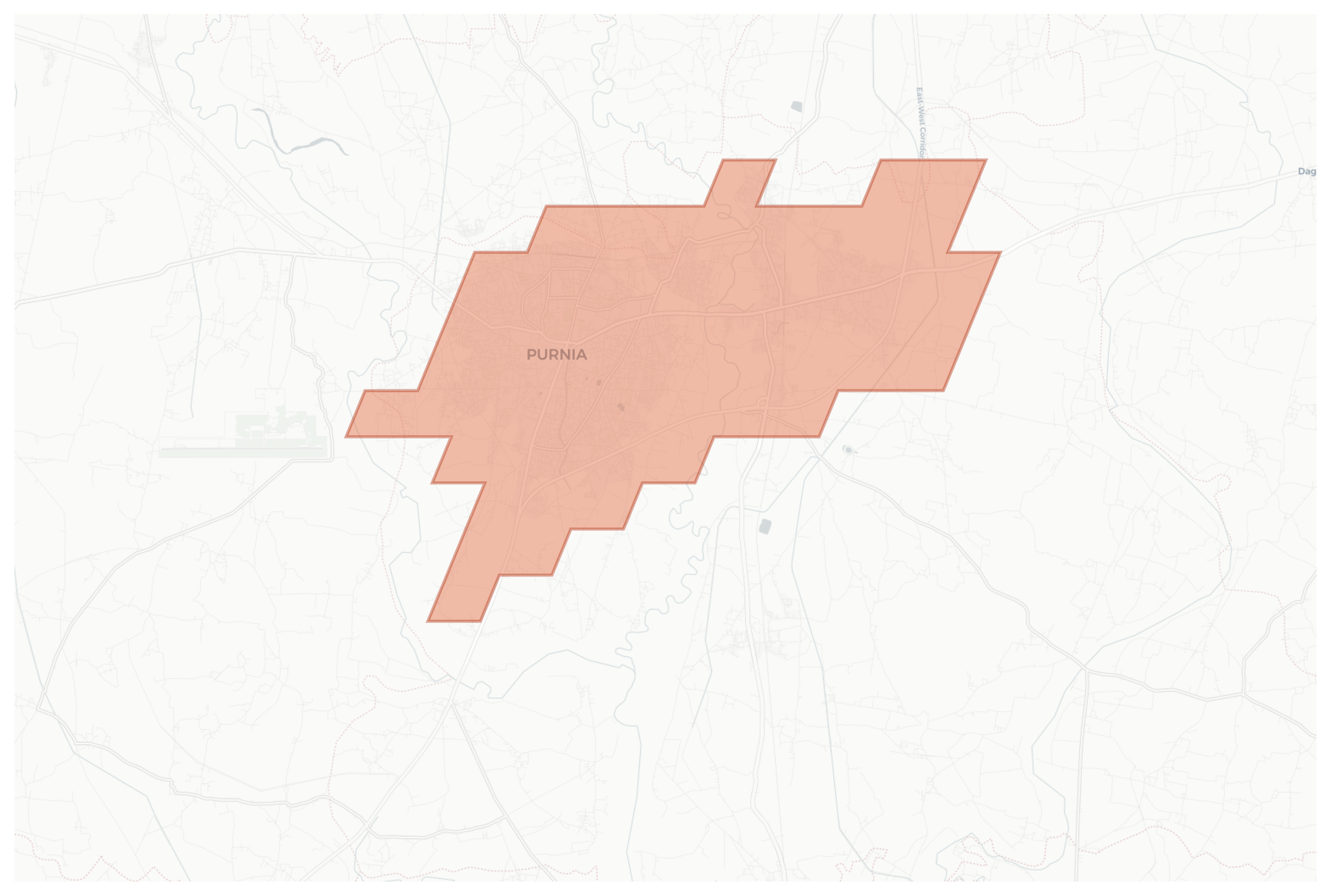 Purnia geographic map