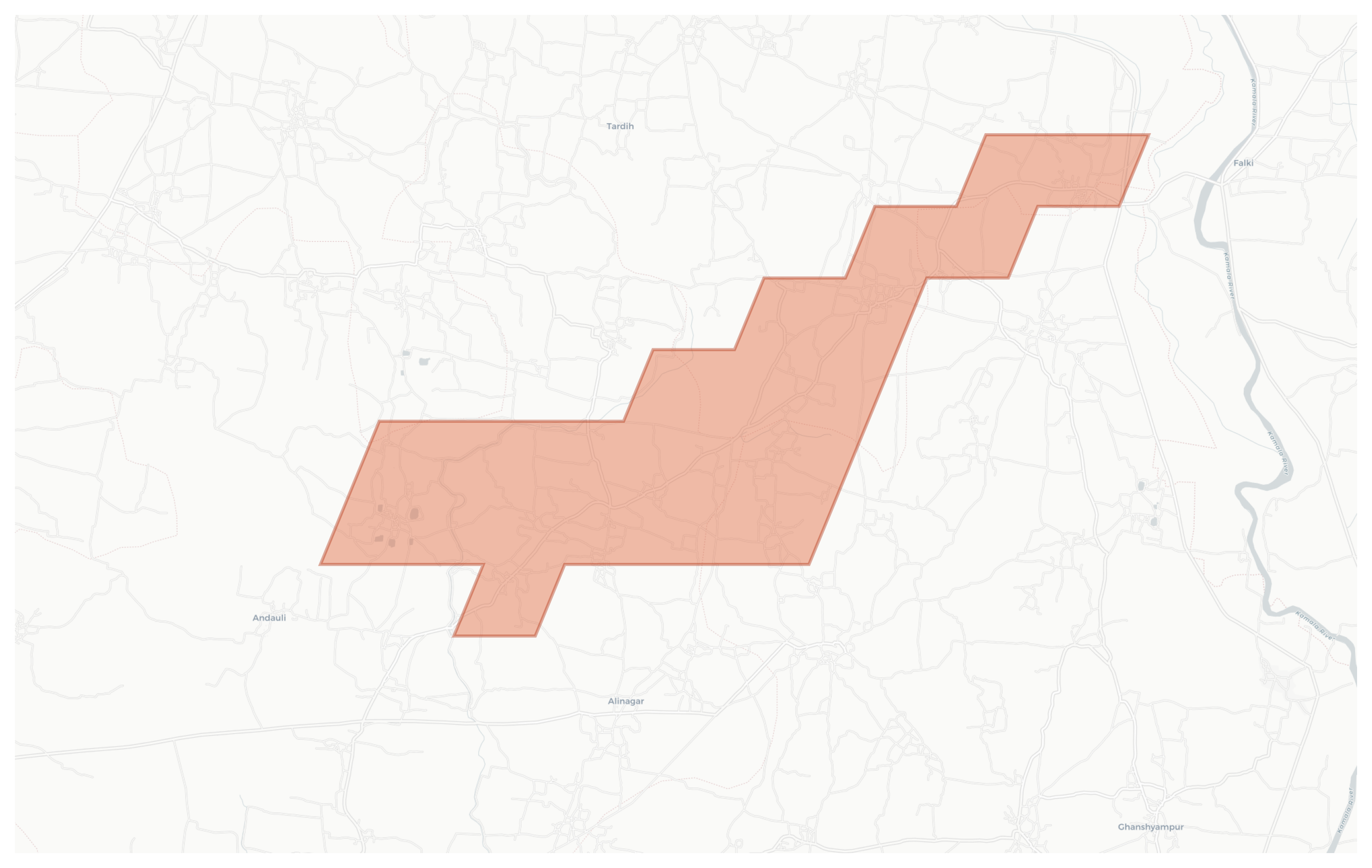Thengha geographic map