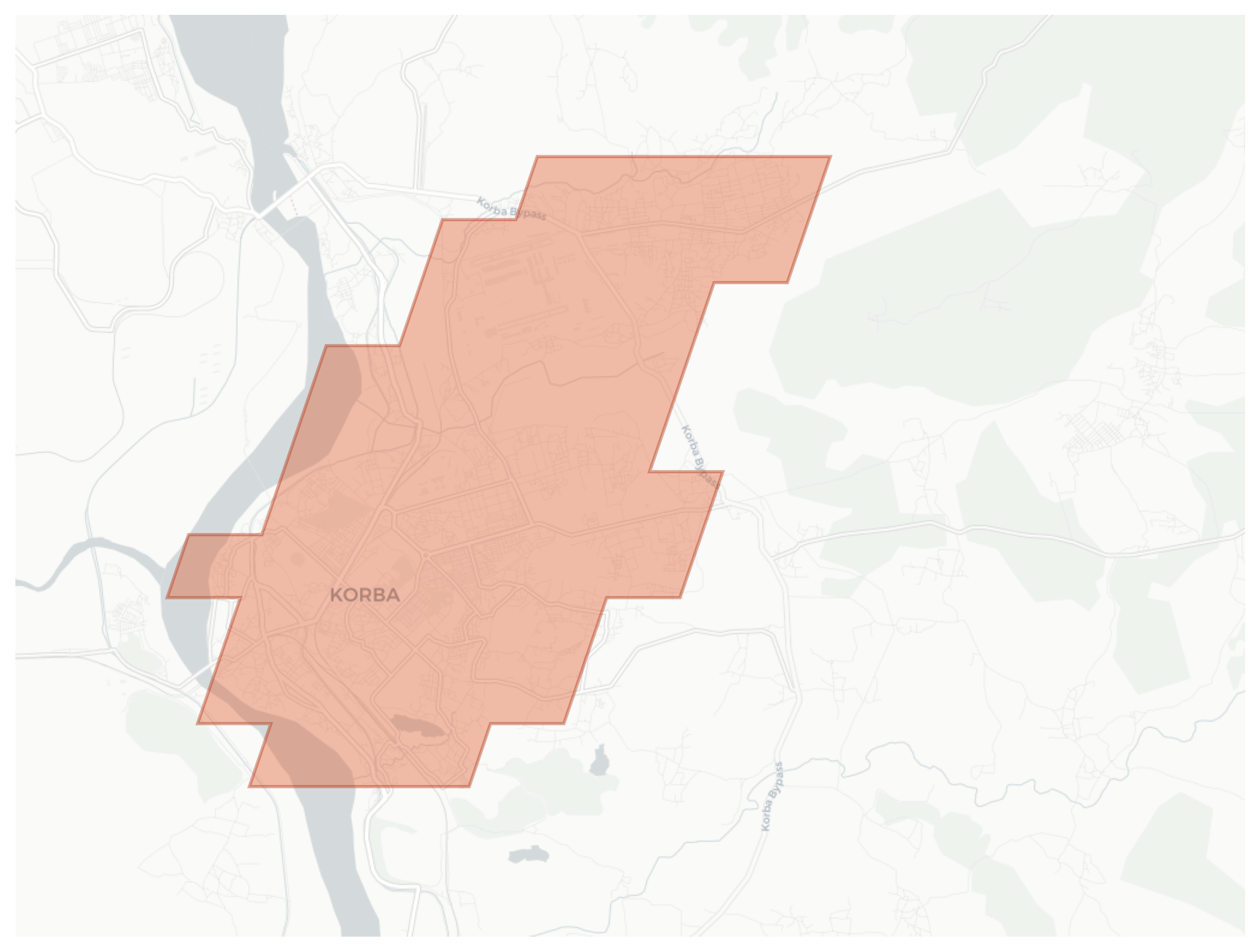 Korba geographic map