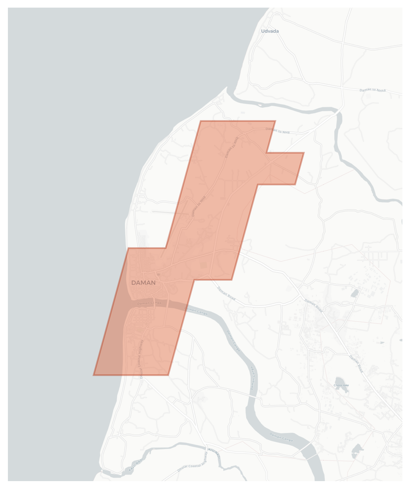 Daman geographic map