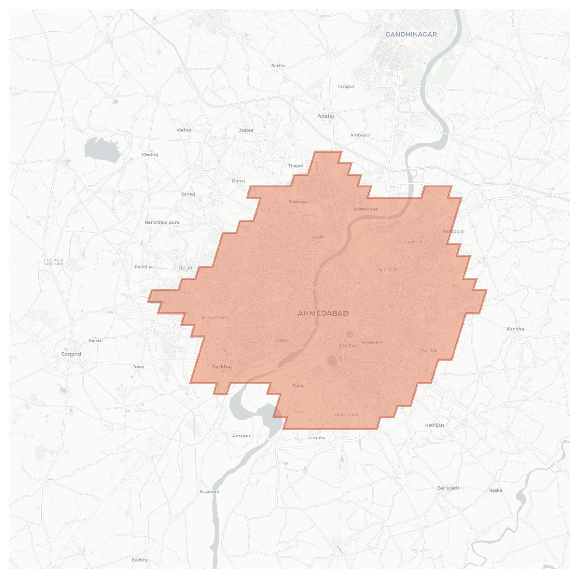 Ahmedabad geographic map