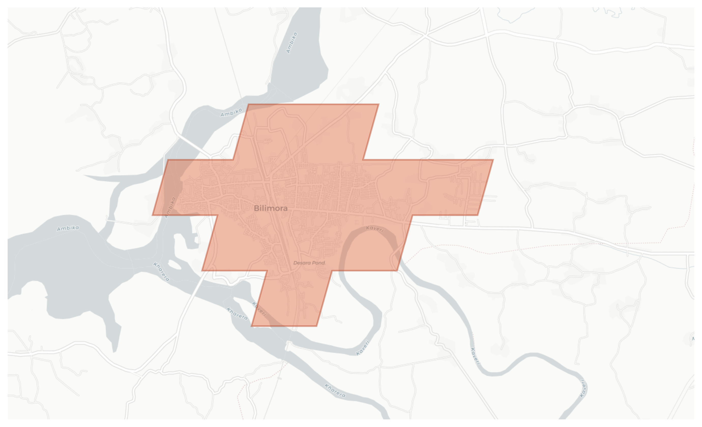 Bilimora geographic map