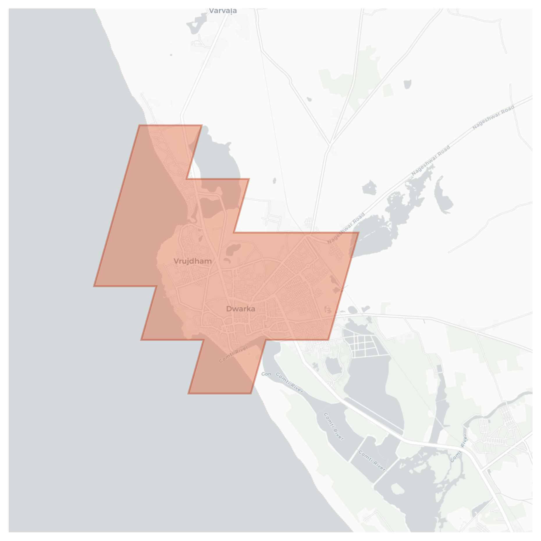 Dwarka geographic map