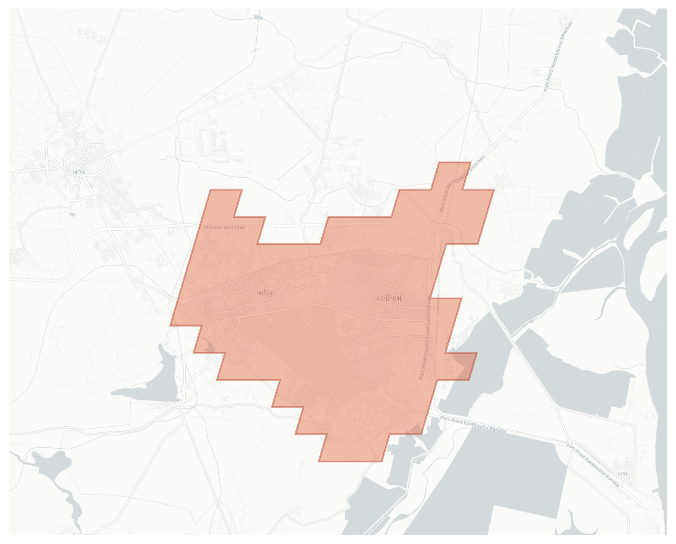 Gandhidham geographic map