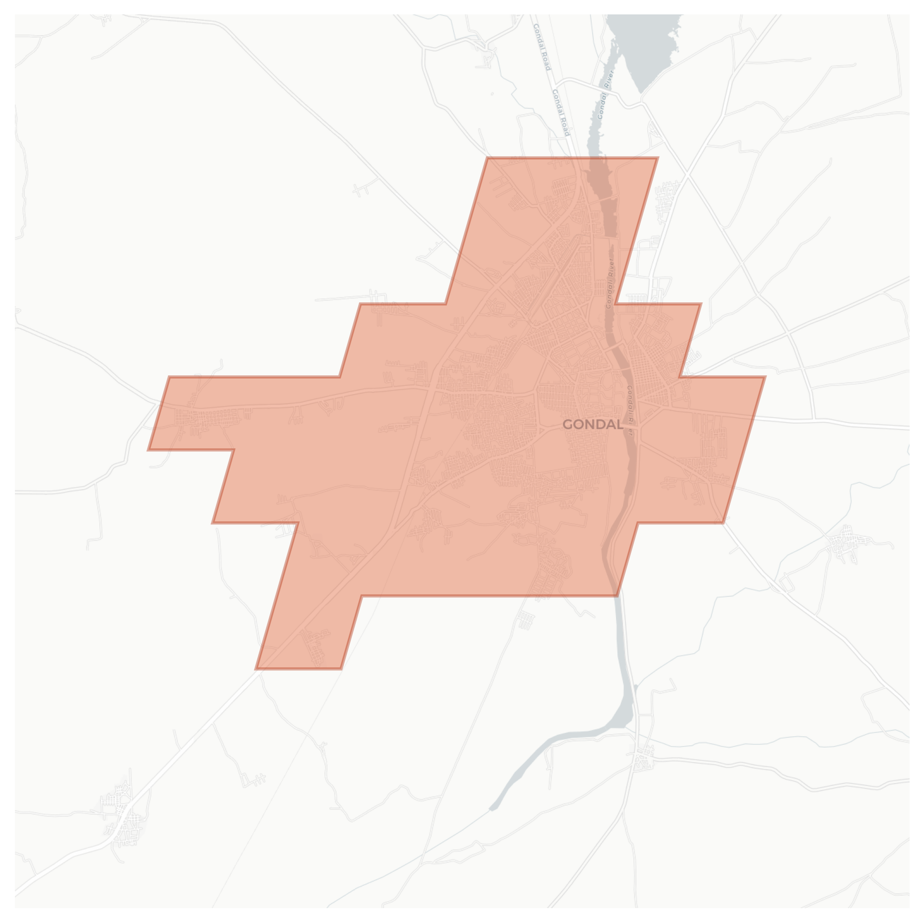 Gondal geographic map