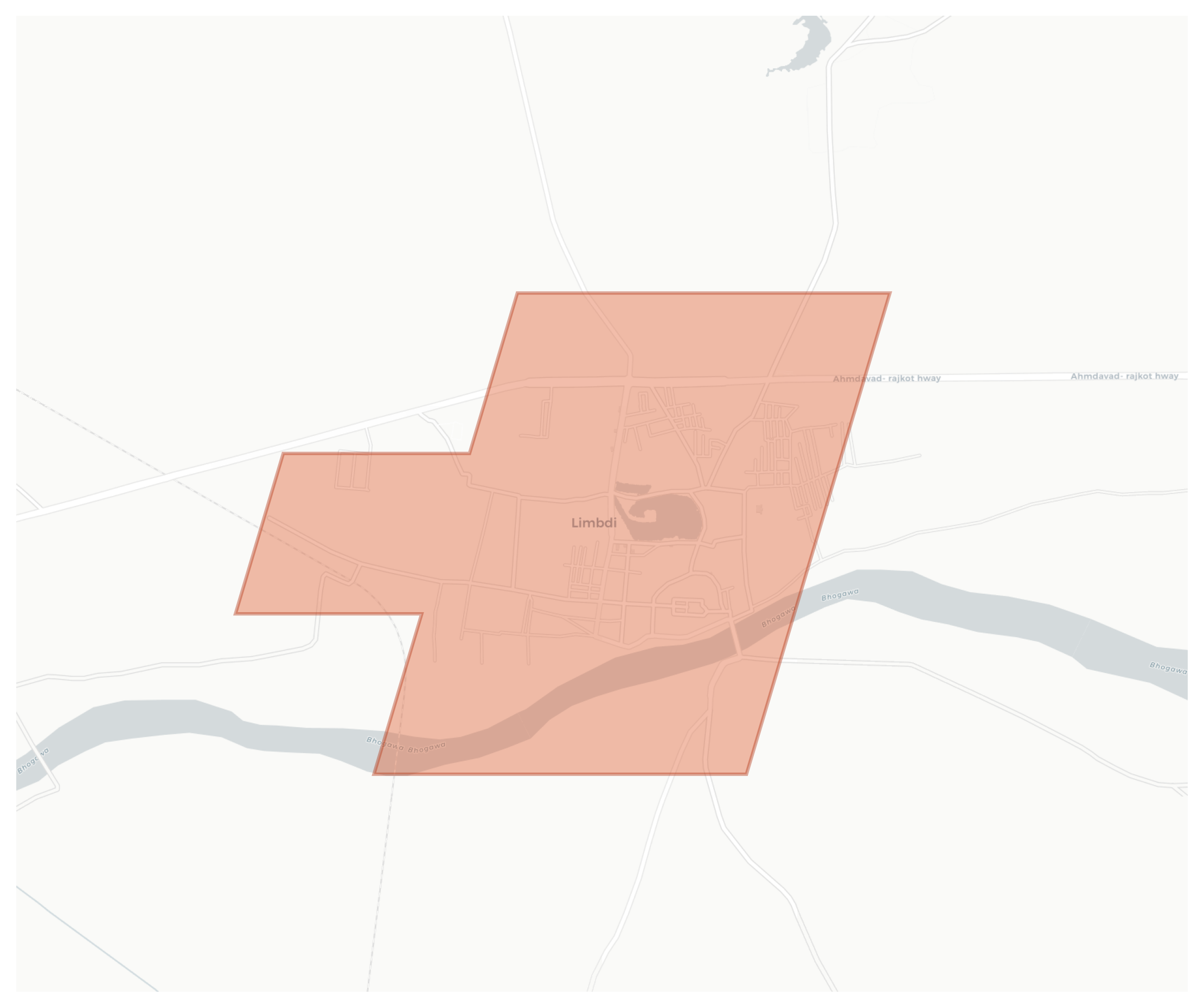 Limbdi geographic map