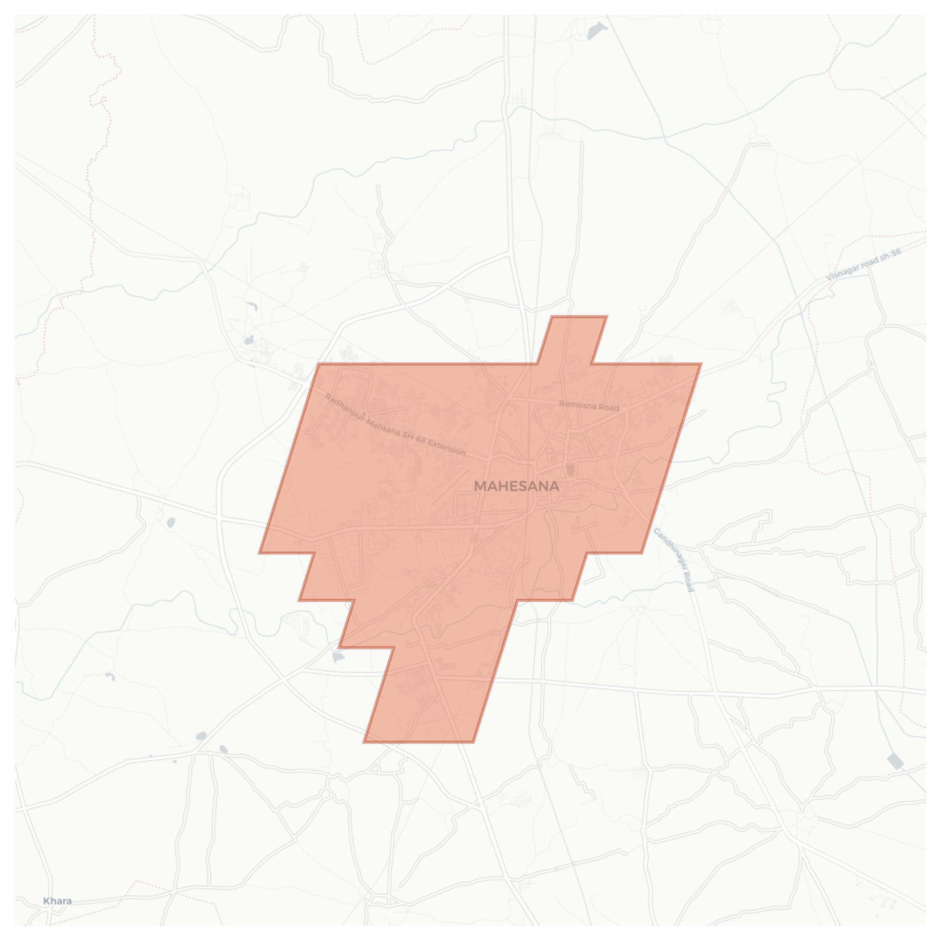 Mahesana geographic map