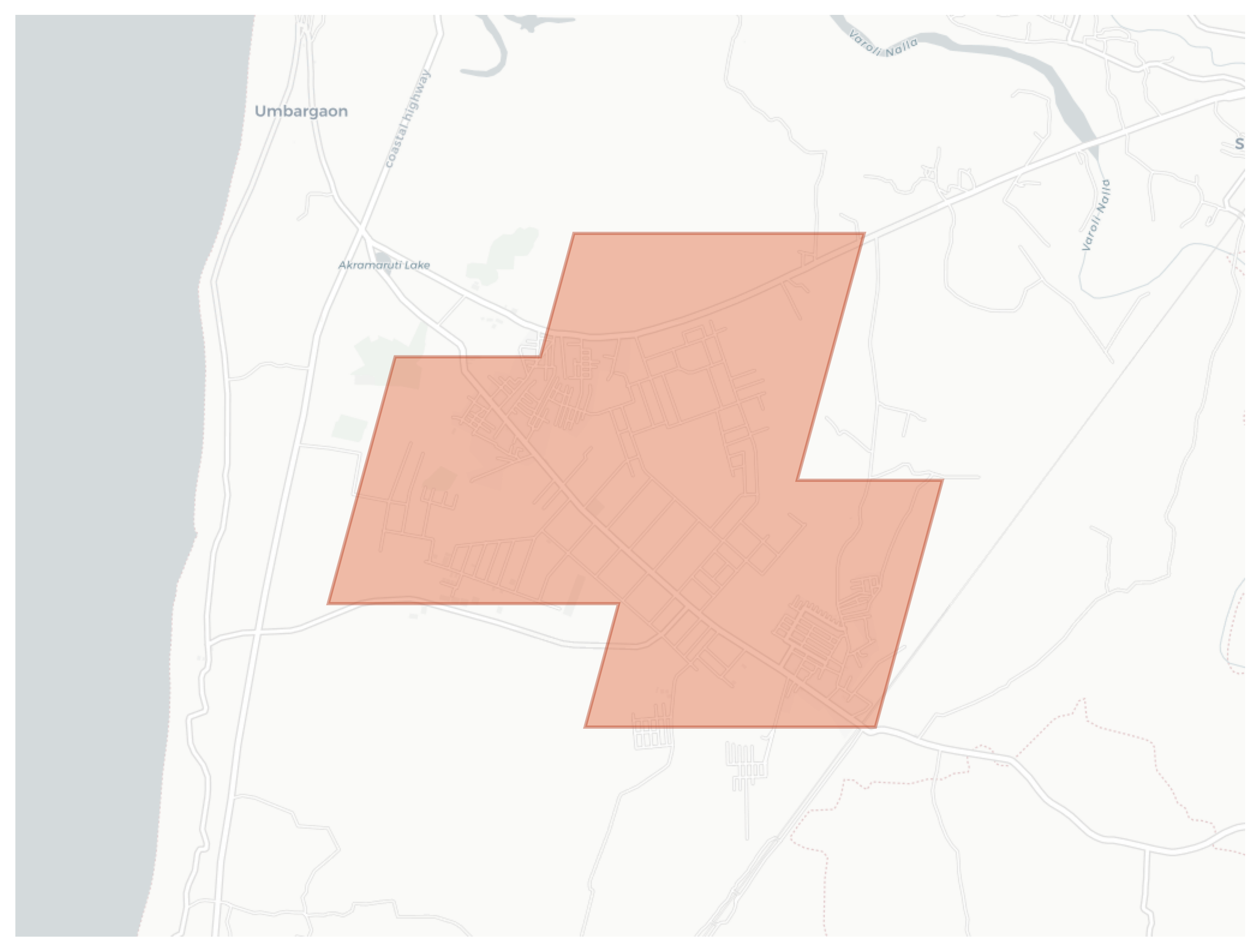 Umbergaon Road geographic map