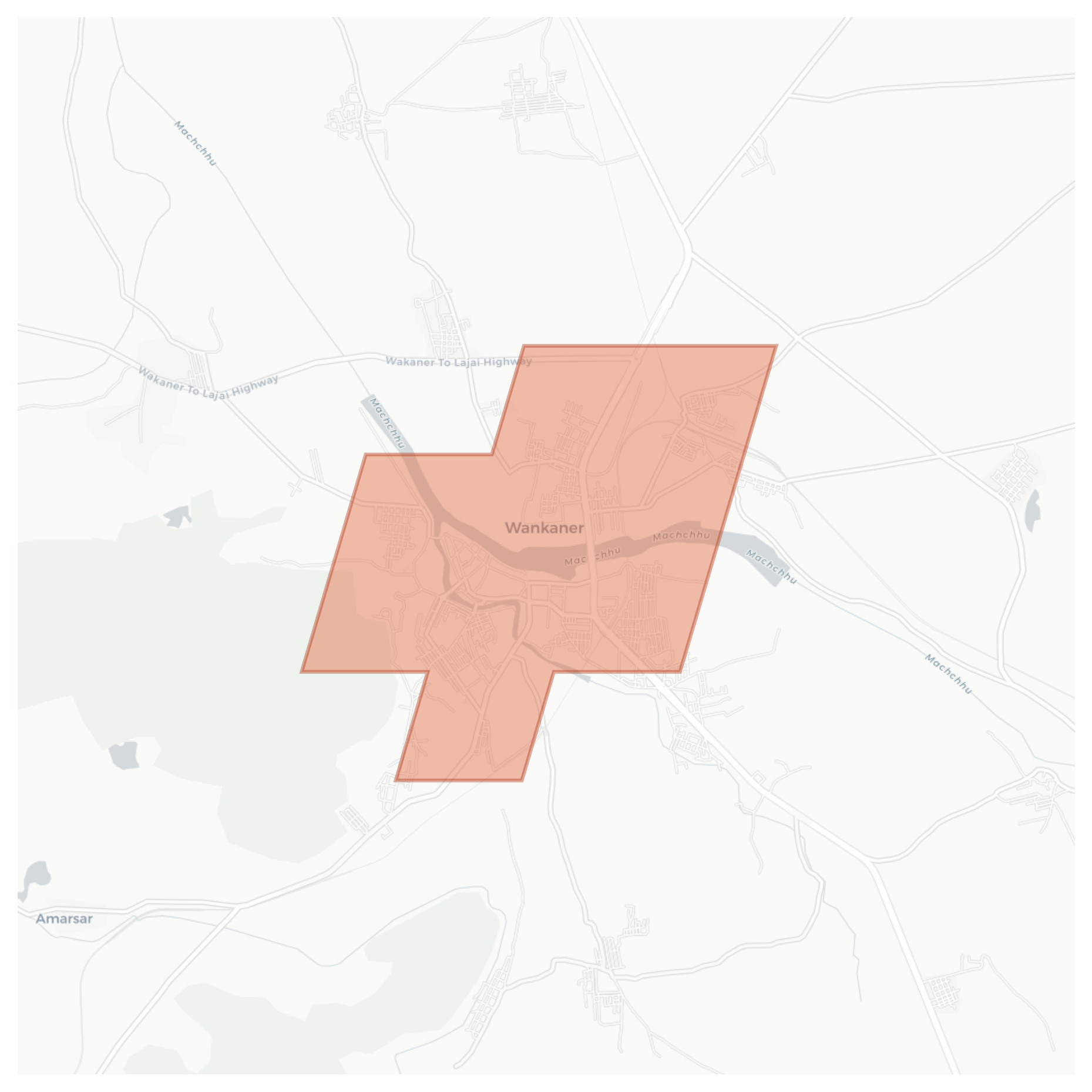 Wankaner geographic map