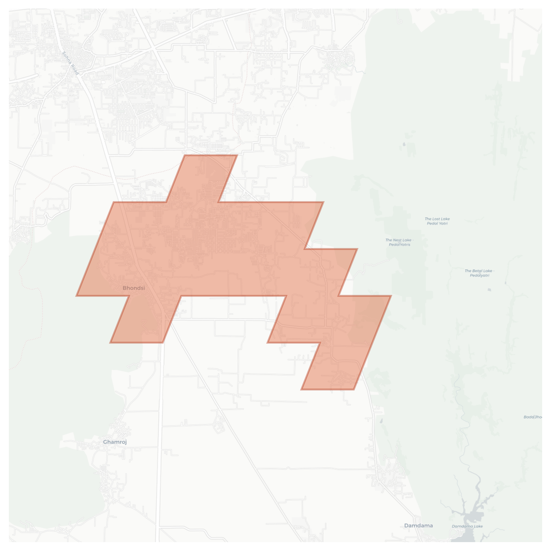 Bhondsi geographic map