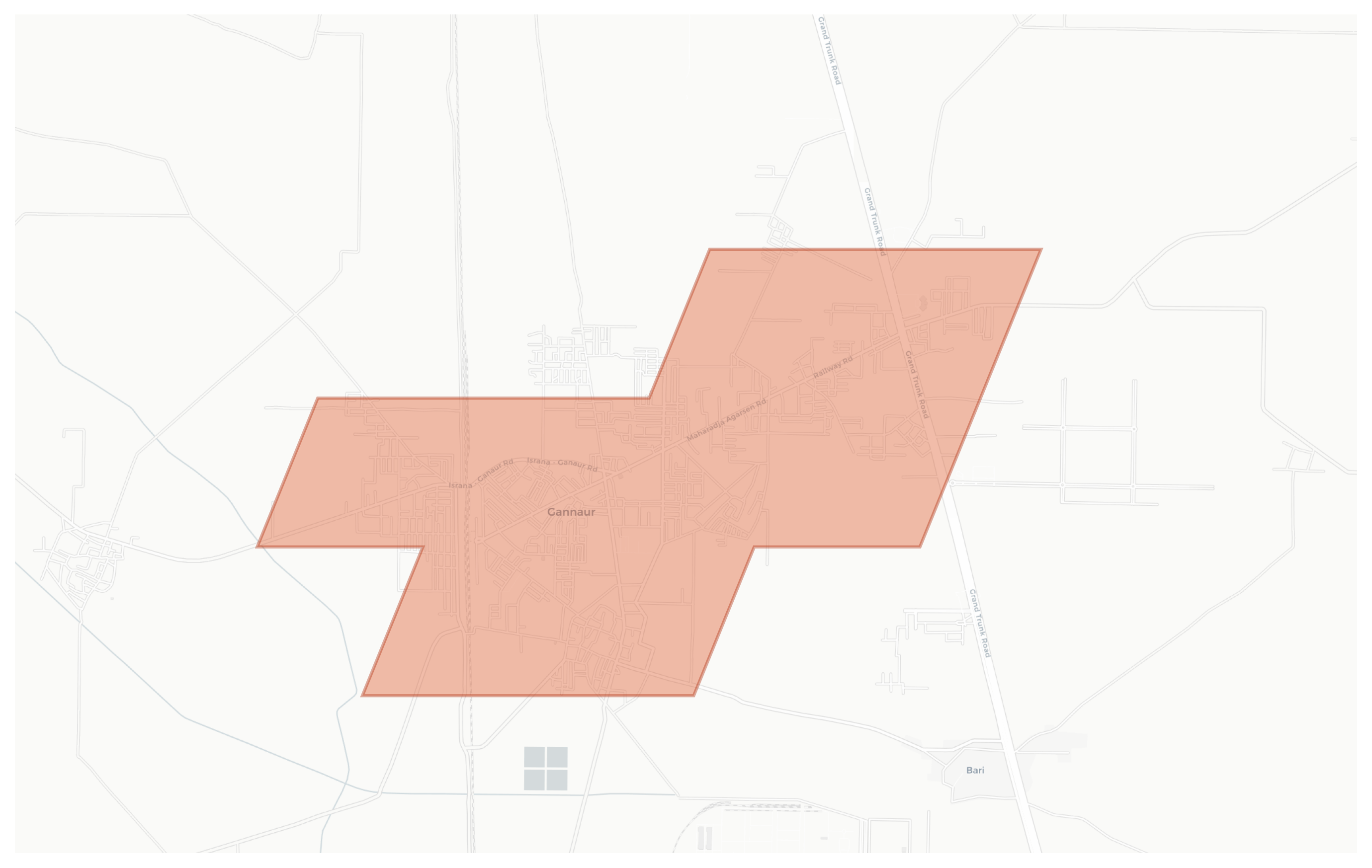 Gannaur geographic map