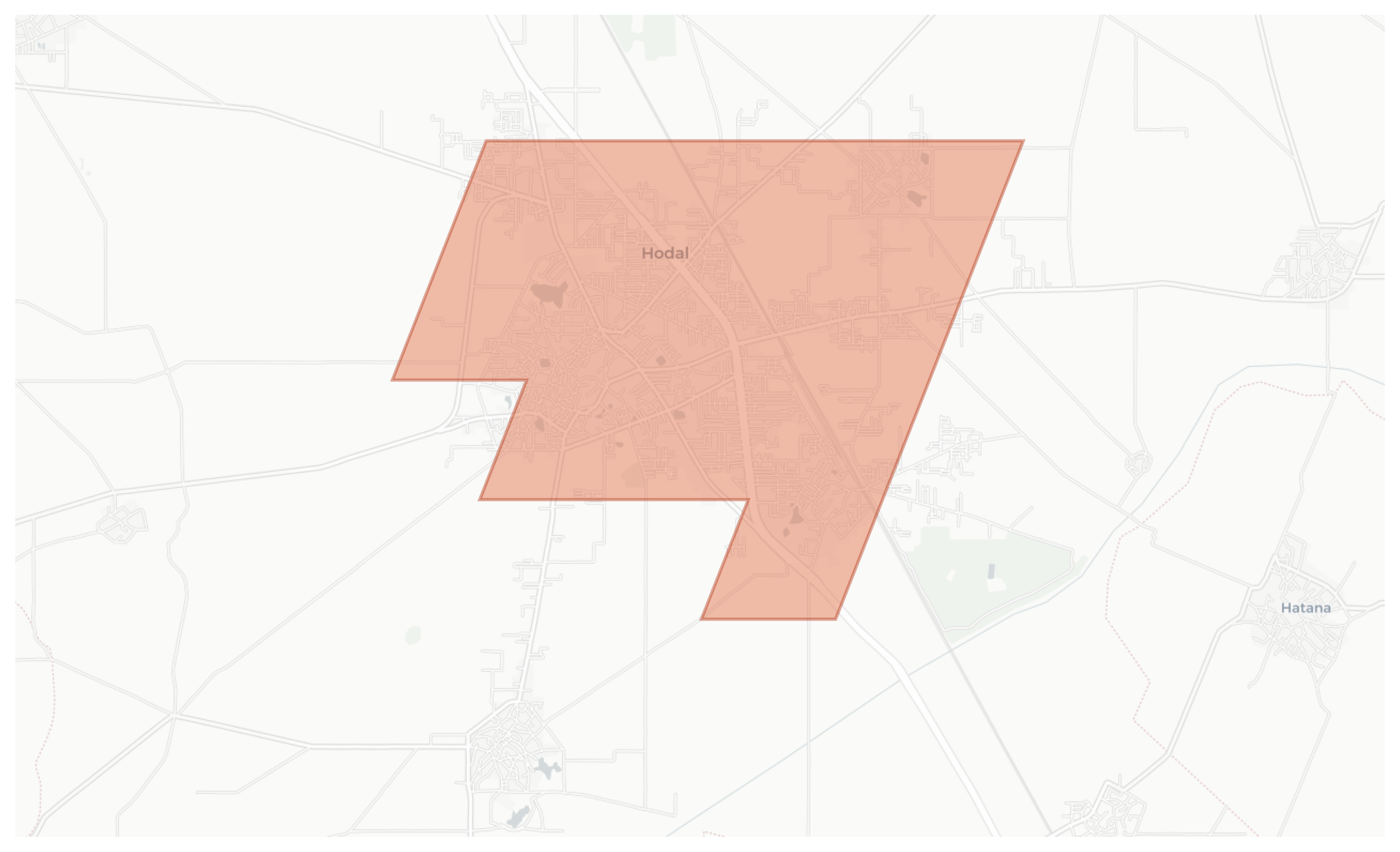 Hodal geographic map