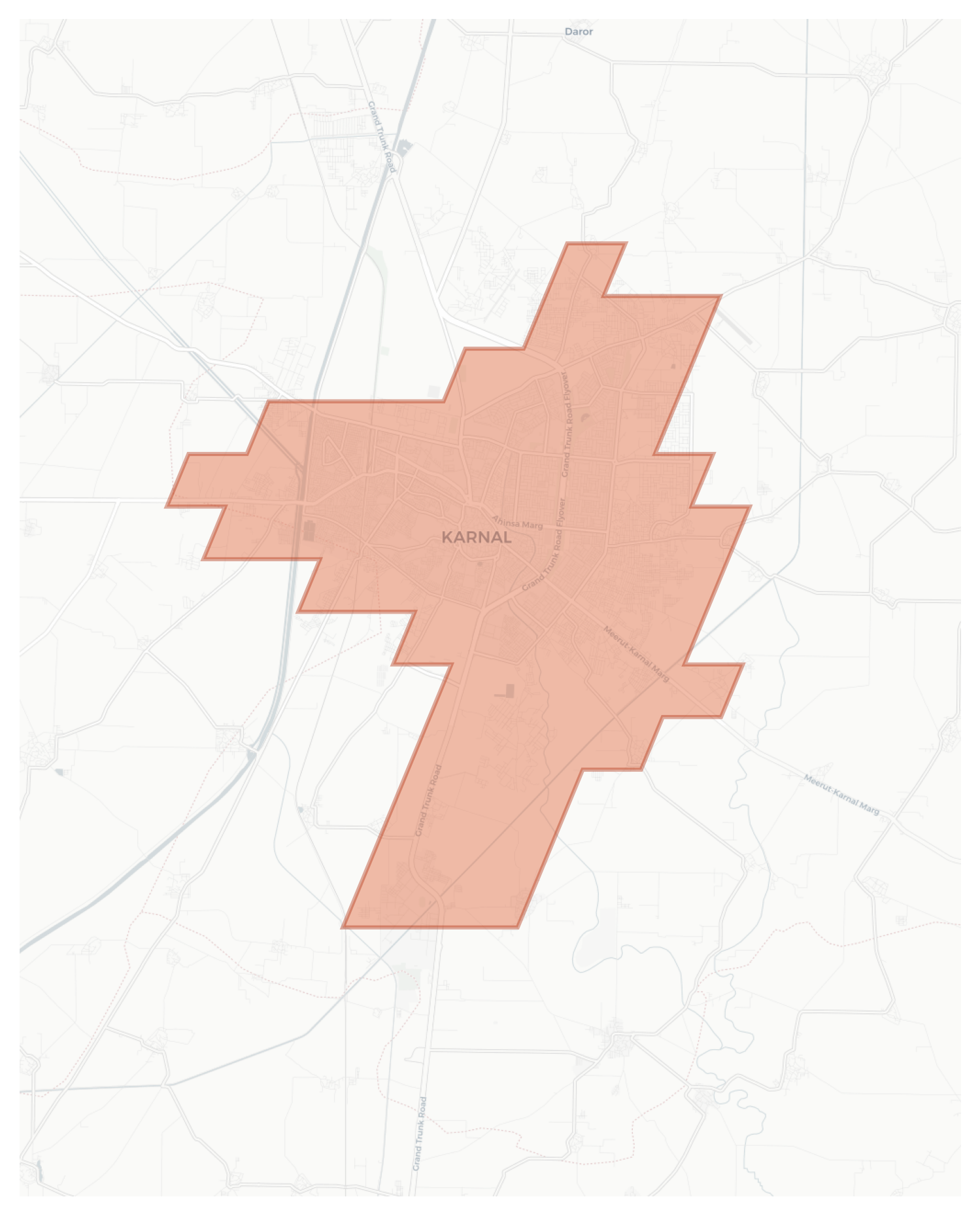 Karnal geographic map